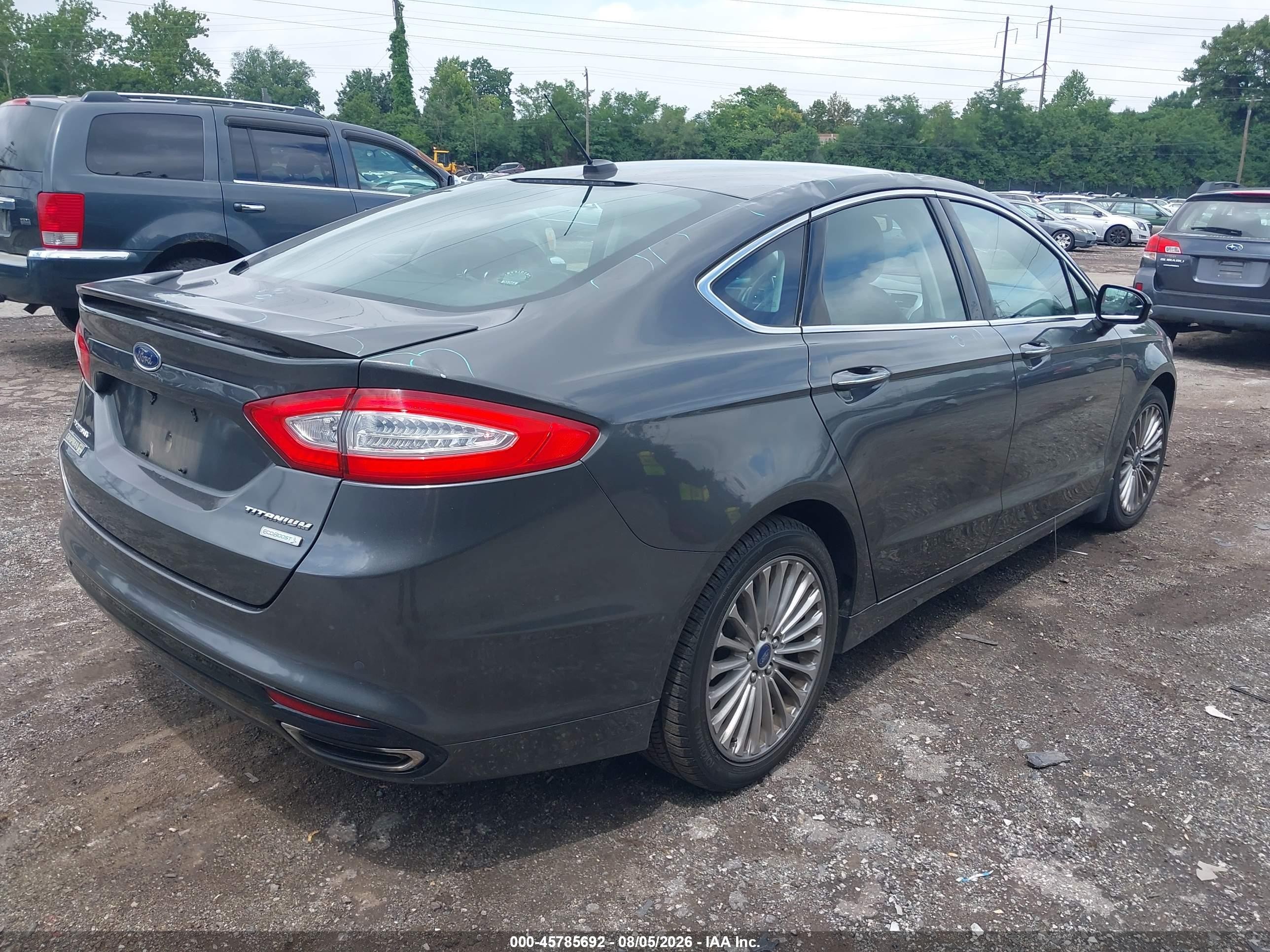 2015 Ford Fusion Titanium Gray vin: 3FA6P0K93FR309882