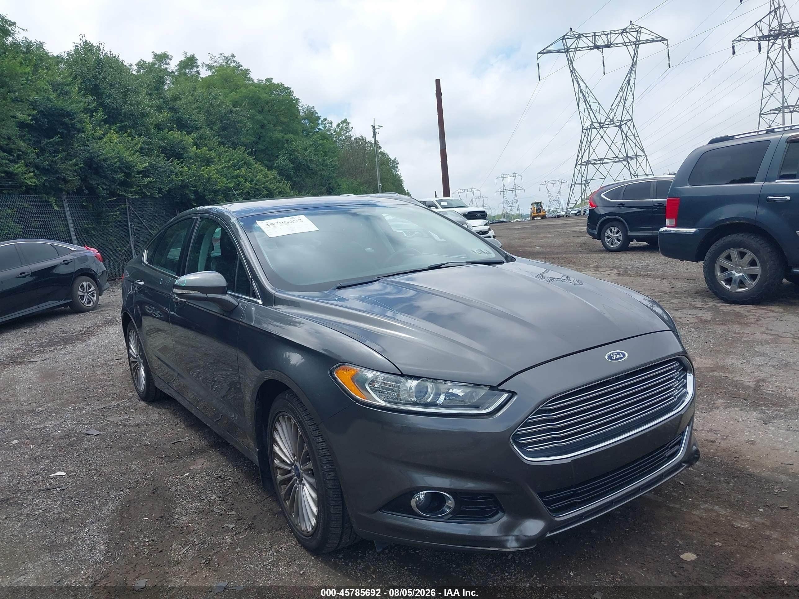 2015 Ford Fusion Titanium Gray vin: 3FA6P0K93FR309882