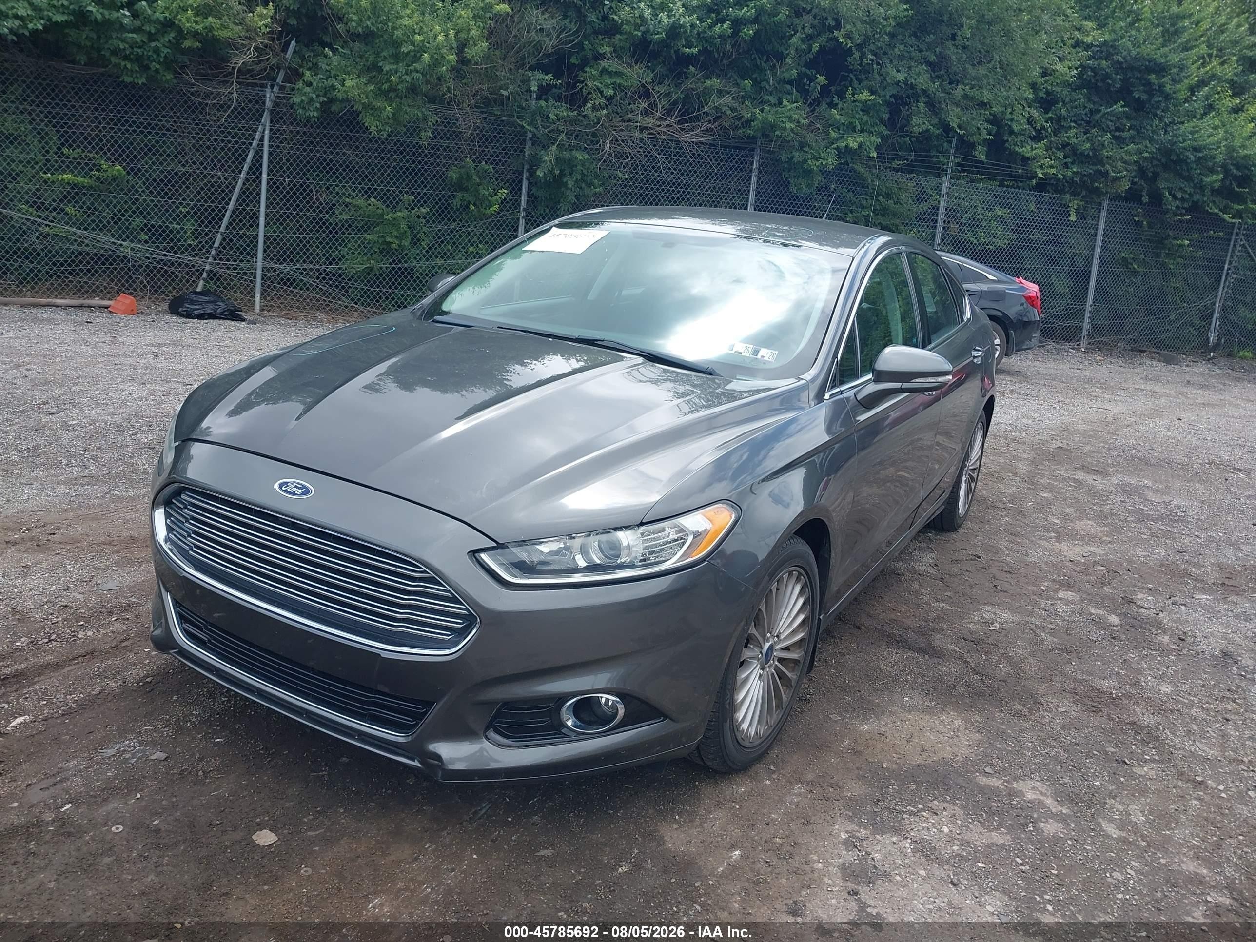 2015 Ford Fusion Titanium Gray vin: 3FA6P0K93FR309882