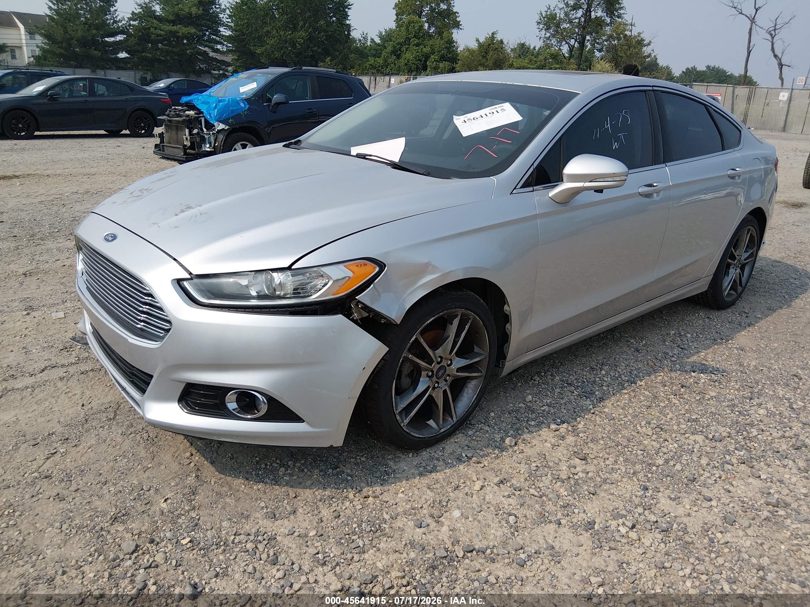2014 Ford Fusion Titanium Silver vin: 3FA6P0K94ER101220