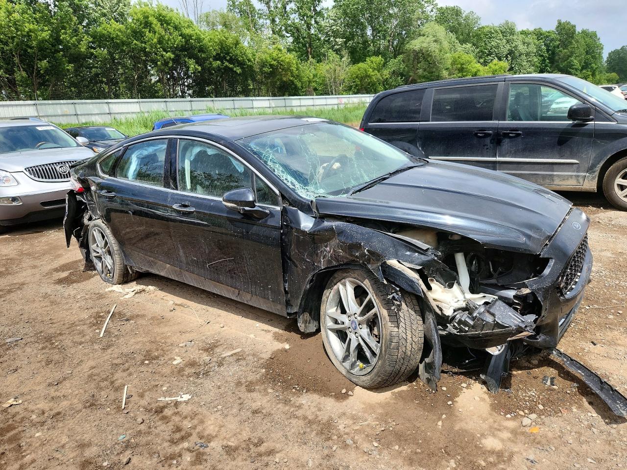 2014 Ford Fusion Titanium Black vin: 3FA6P0K94ER110175