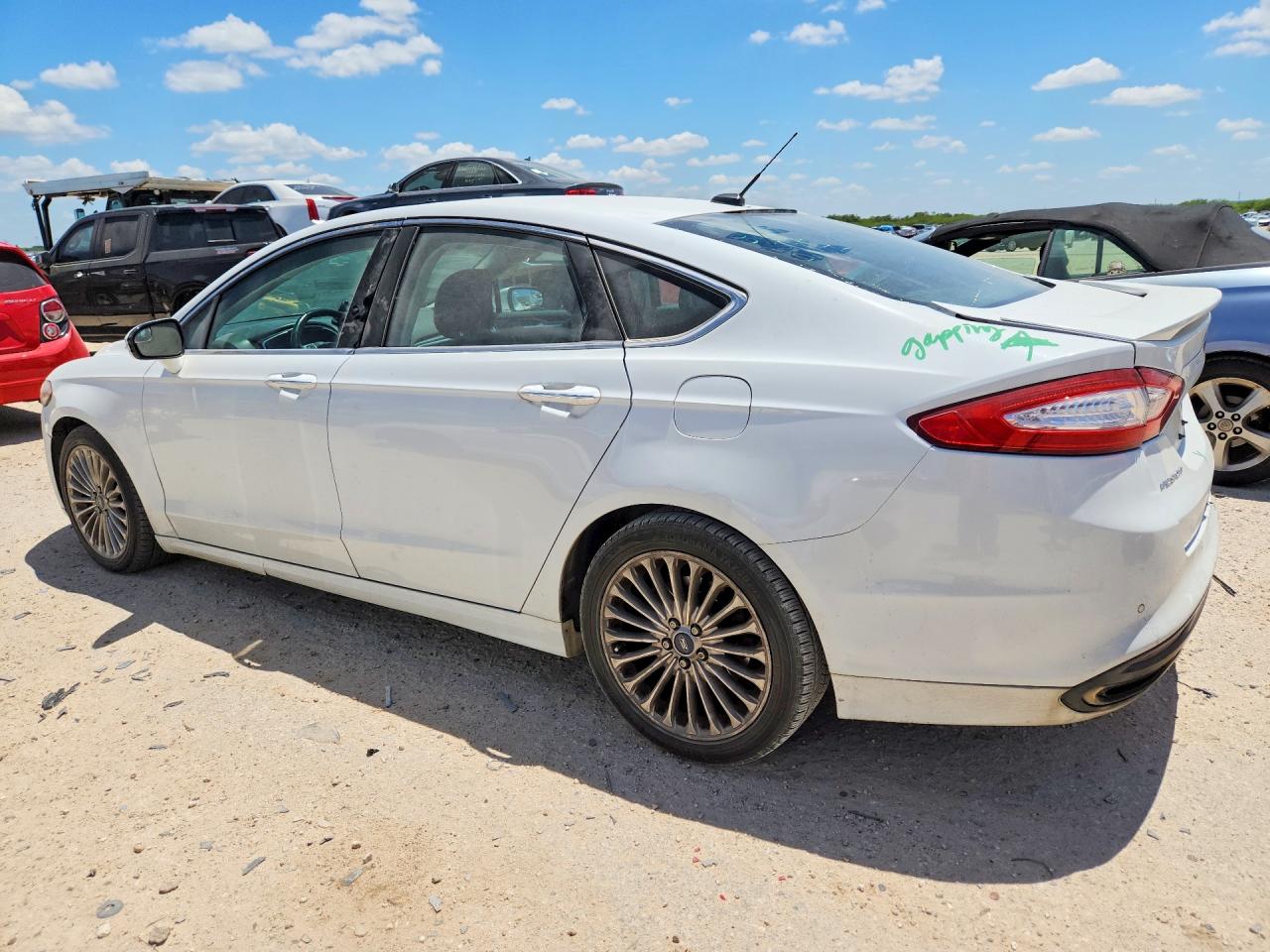 2014 Ford Fusion Titanium White vin: 3FA6P0K94ER123119