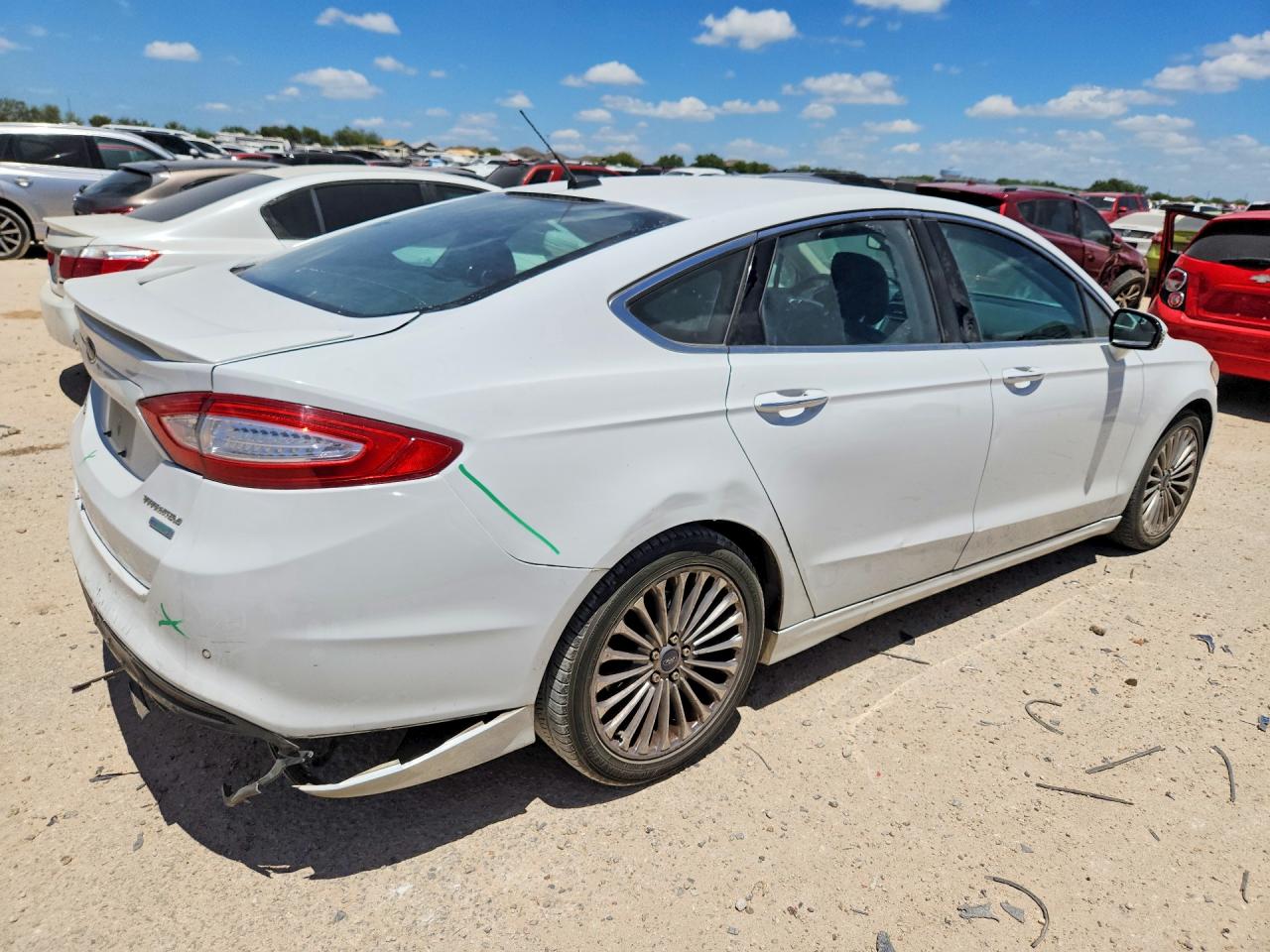 2014 Ford Fusion Titanium White vin: 3FA6P0K94ER123119