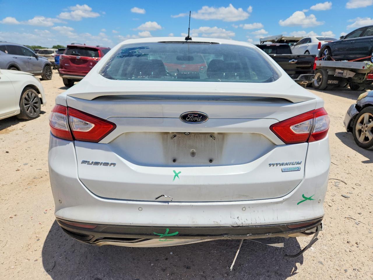 2014 Ford Fusion Titanium White vin: 3FA6P0K94ER123119