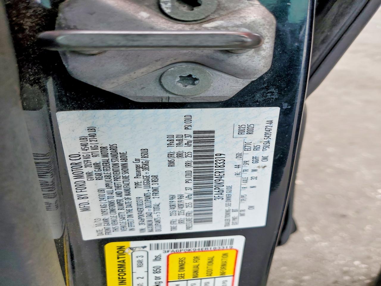2014 Ford Fusion Titanium Black vin: 3FA6P0K94ER183319