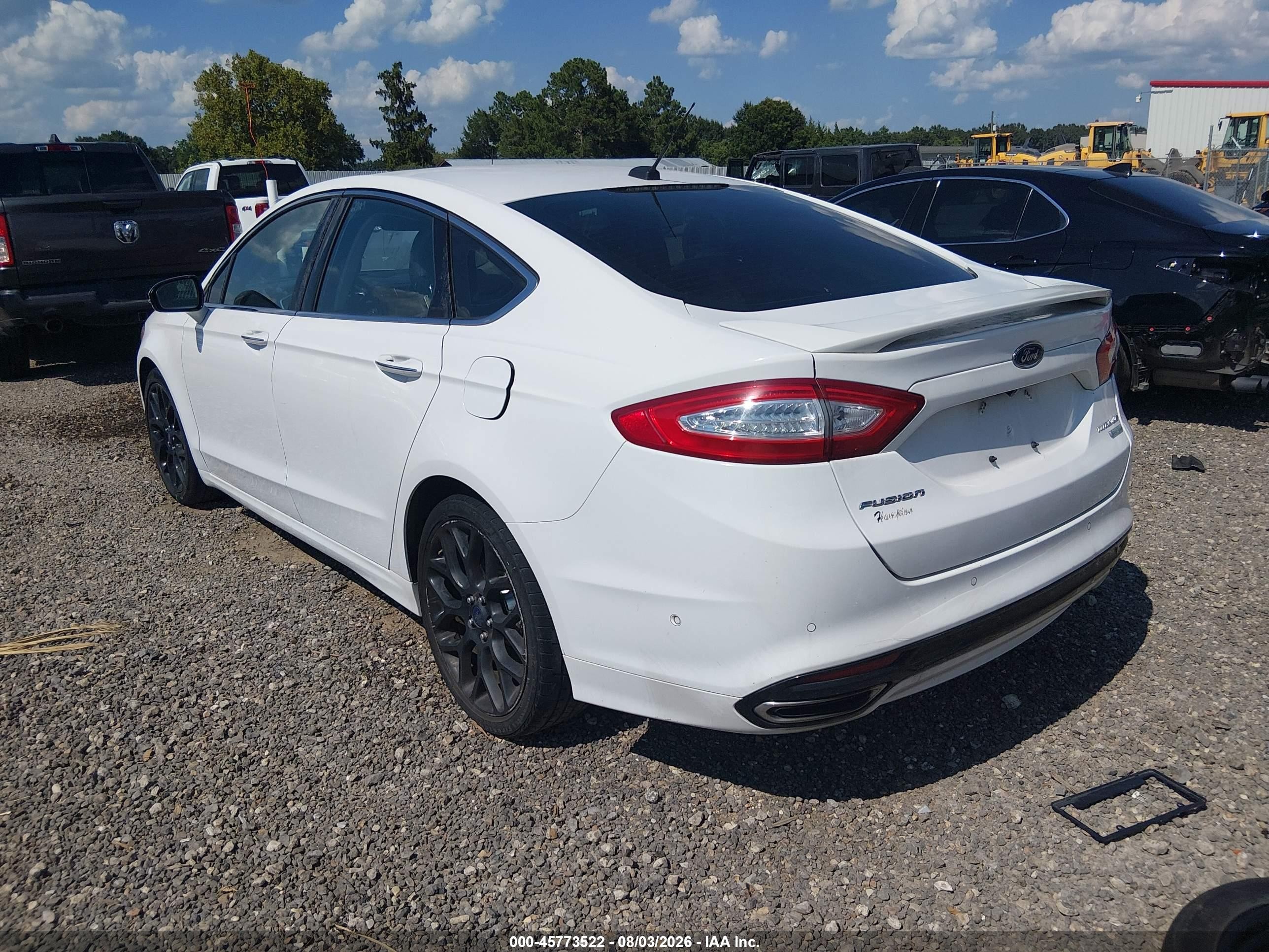 2014 Ford Fusion Titanium White vin: 3FA6P0K94ER227867