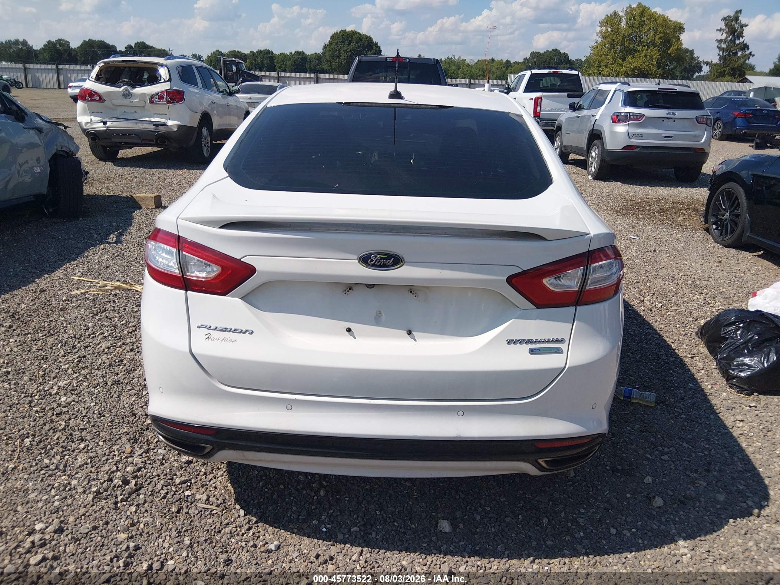 2014 Ford Fusion Titanium White vin: 3FA6P0K94ER227867