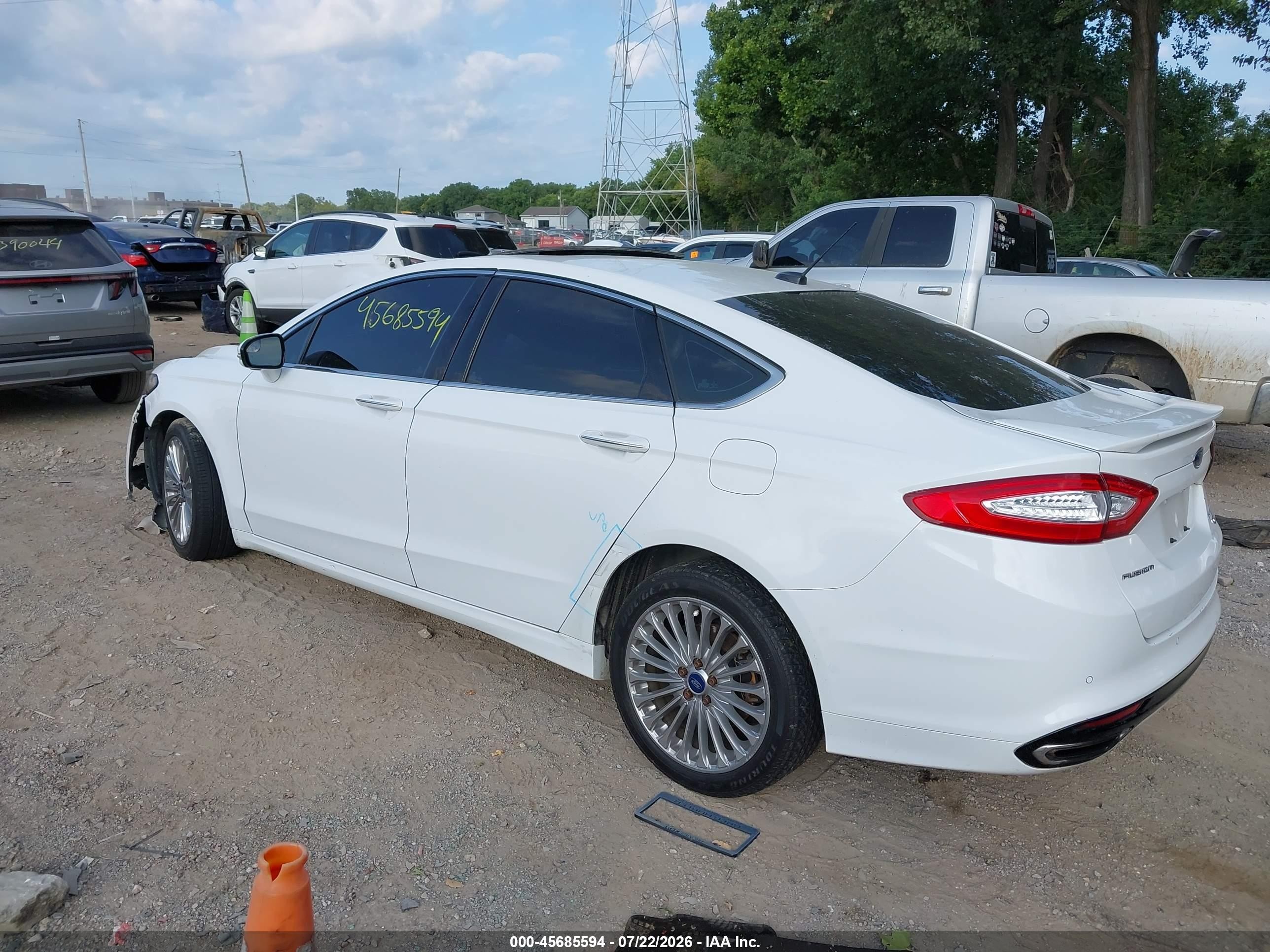 2015 Ford Fusion Titanium White vin: 3FA6P0K94FR130265
