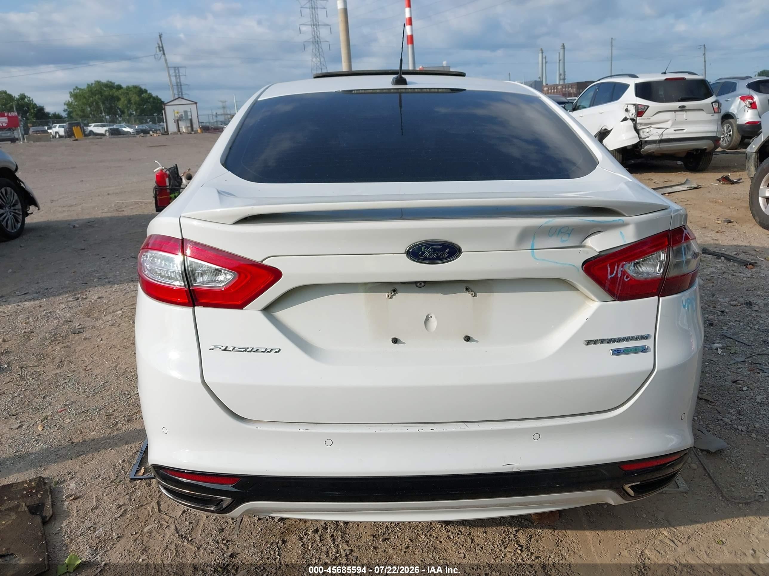 2015 Ford Fusion Titanium White vin: 3FA6P0K94FR130265