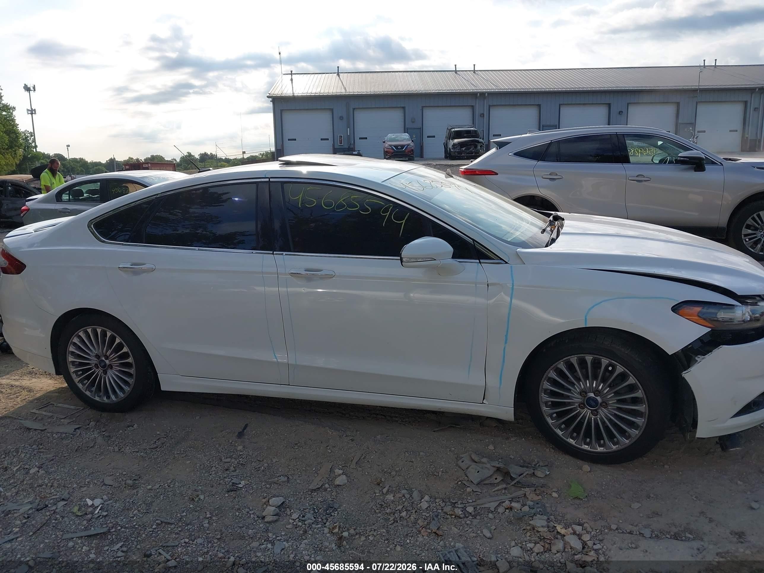 2015 Ford Fusion Titanium White vin: 3FA6P0K94FR130265