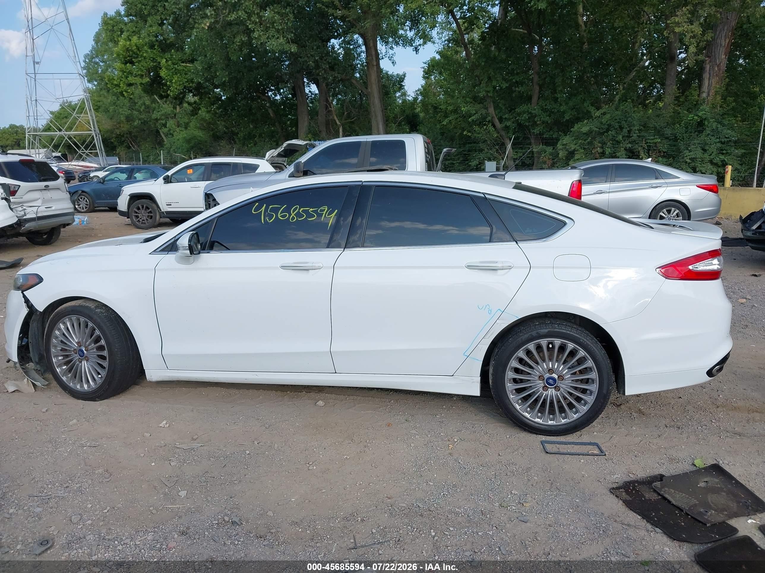 2015 Ford Fusion Titanium White vin: 3FA6P0K94FR130265
