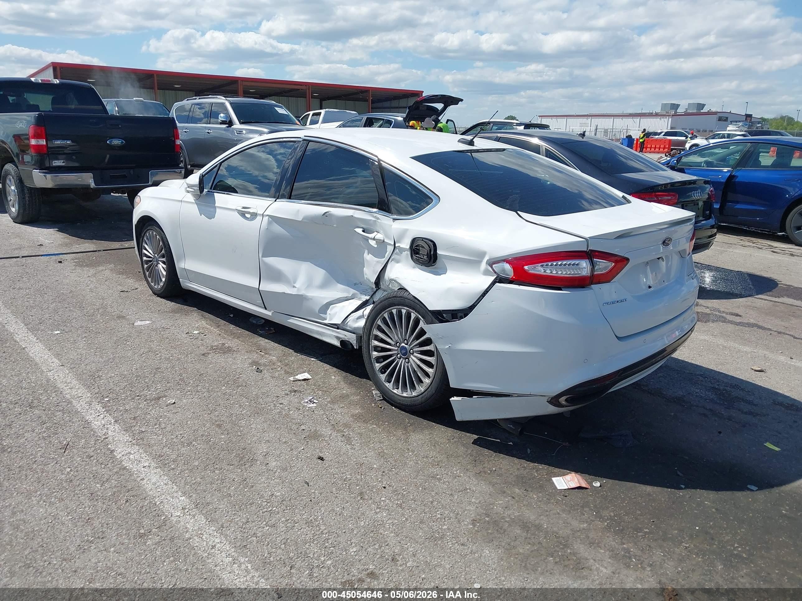2015 Ford Fusion Titanium White vin: 3FA6P0K94FR138446