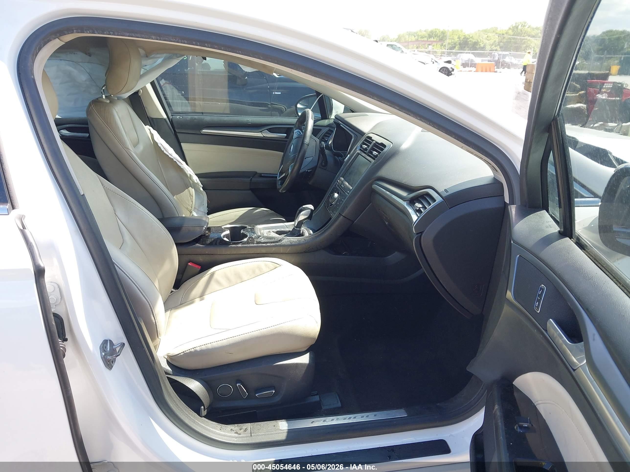 2015 Ford Fusion Titanium White vin: 3FA6P0K94FR138446