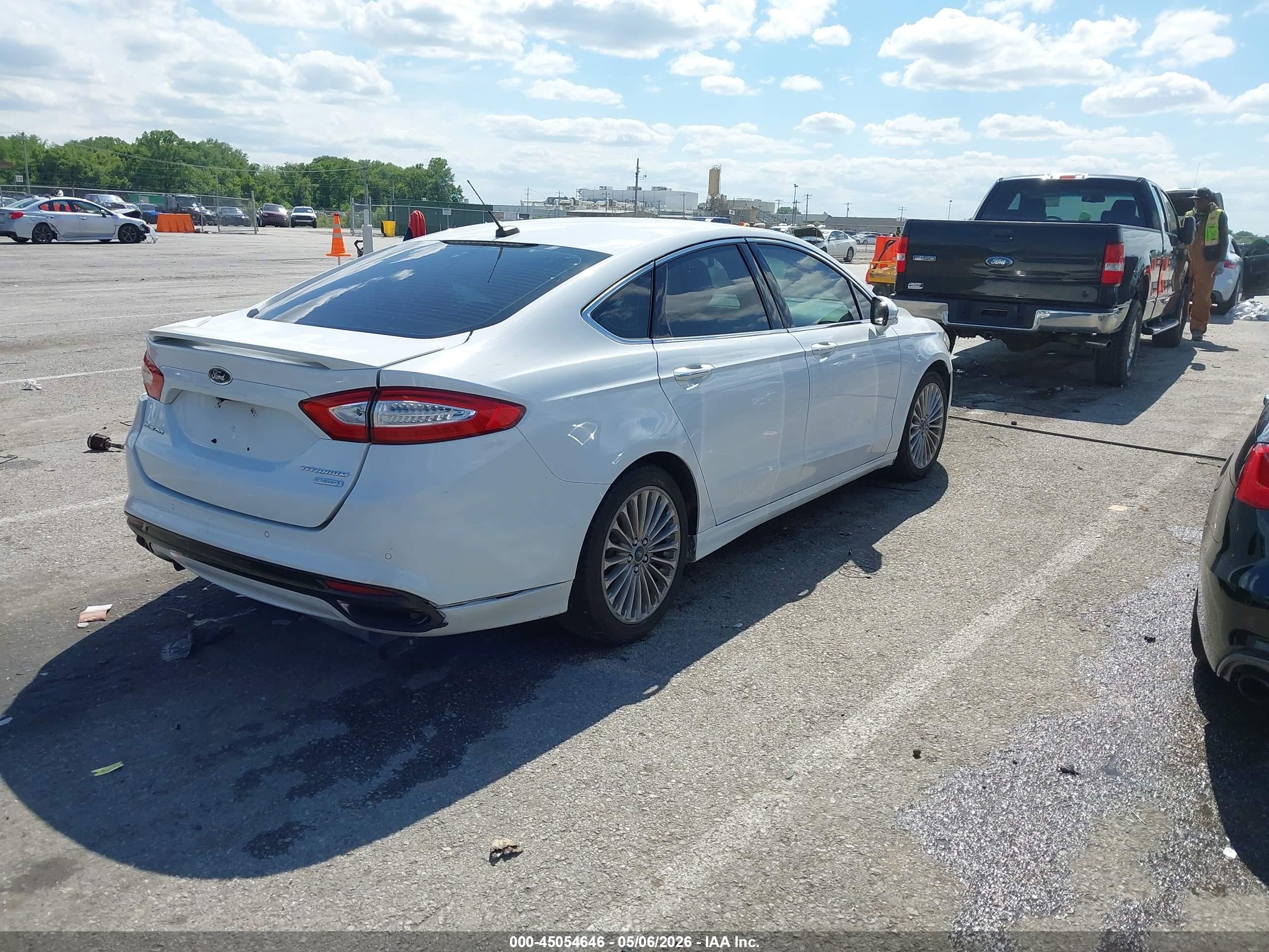 2015 Ford Fusion Titanium White vin: 3FA6P0K94FR138446