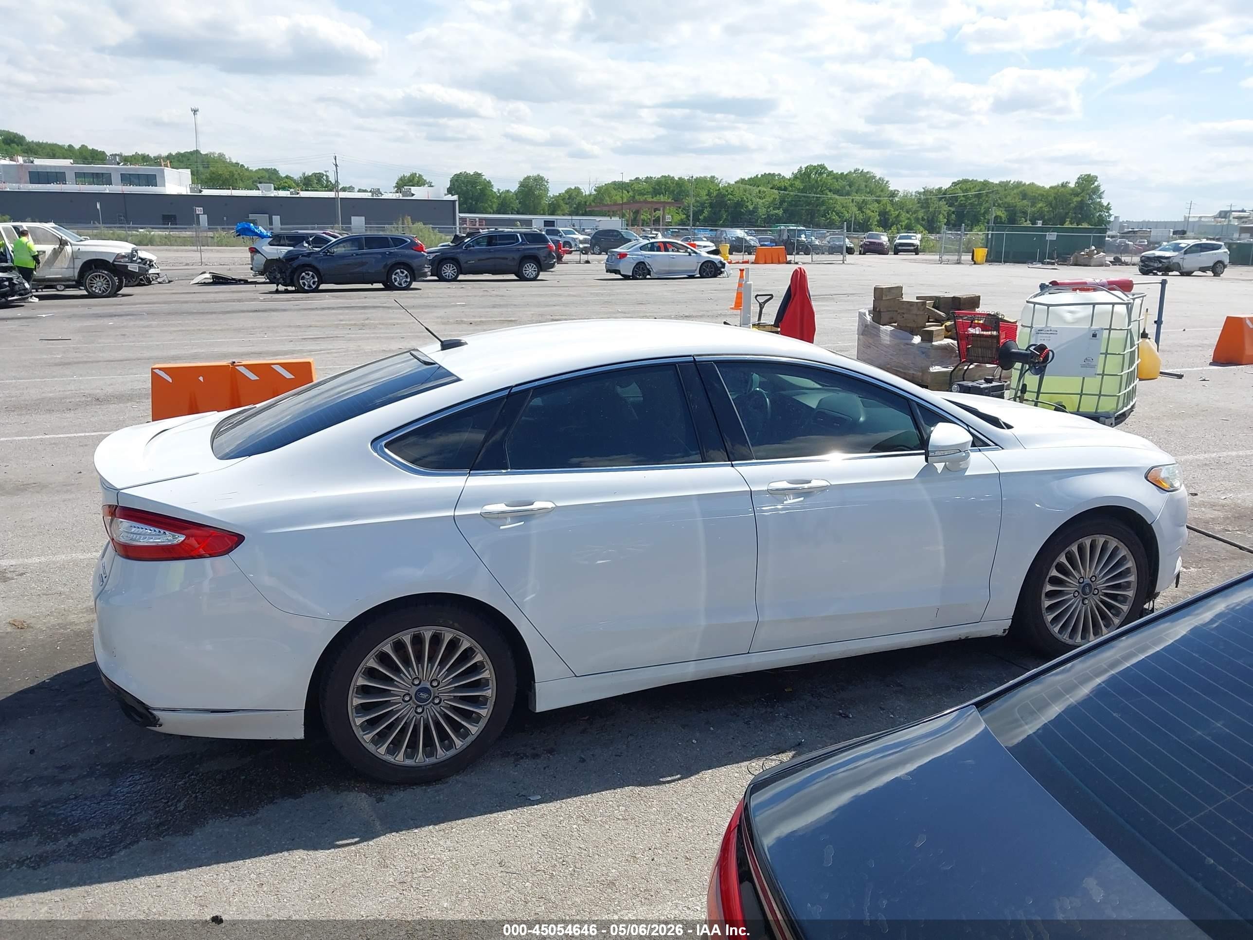 2015 Ford Fusion Titanium White vin: 3FA6P0K94FR138446