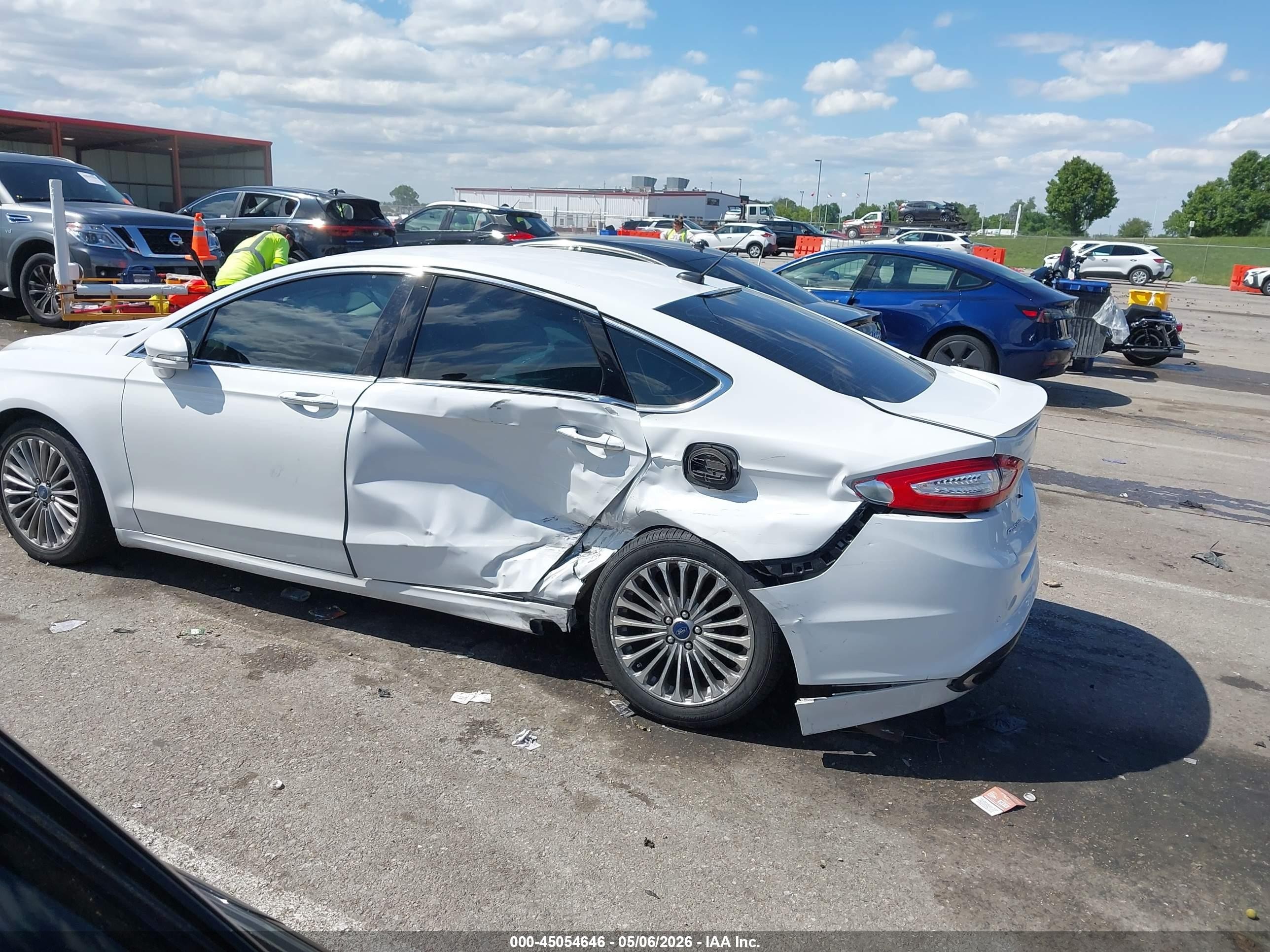 2015 Ford Fusion Titanium White vin: 3FA6P0K94FR138446