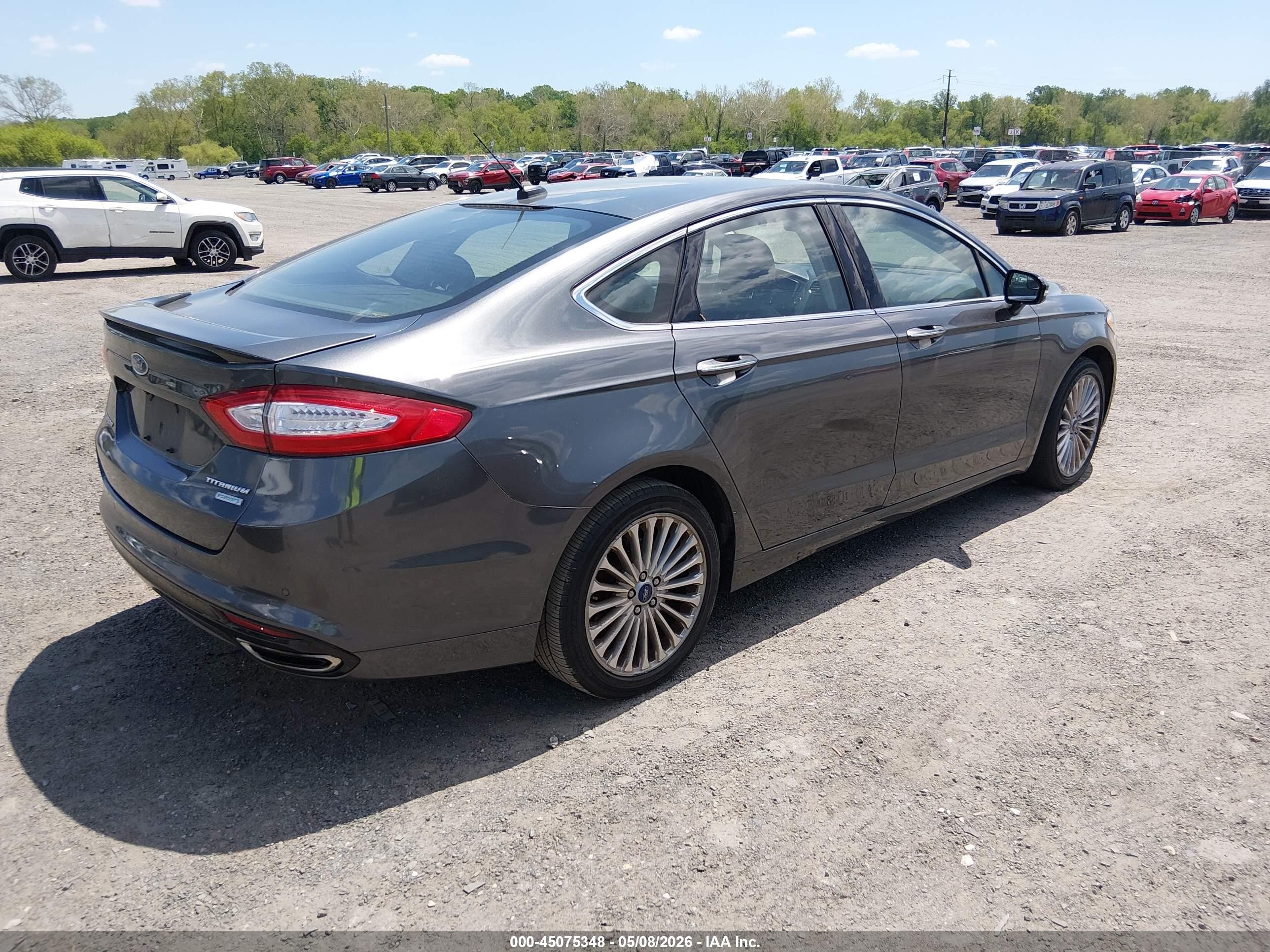 2015 Ford Fusion Titanium Серый vin: 3FA6P0K94FR156719