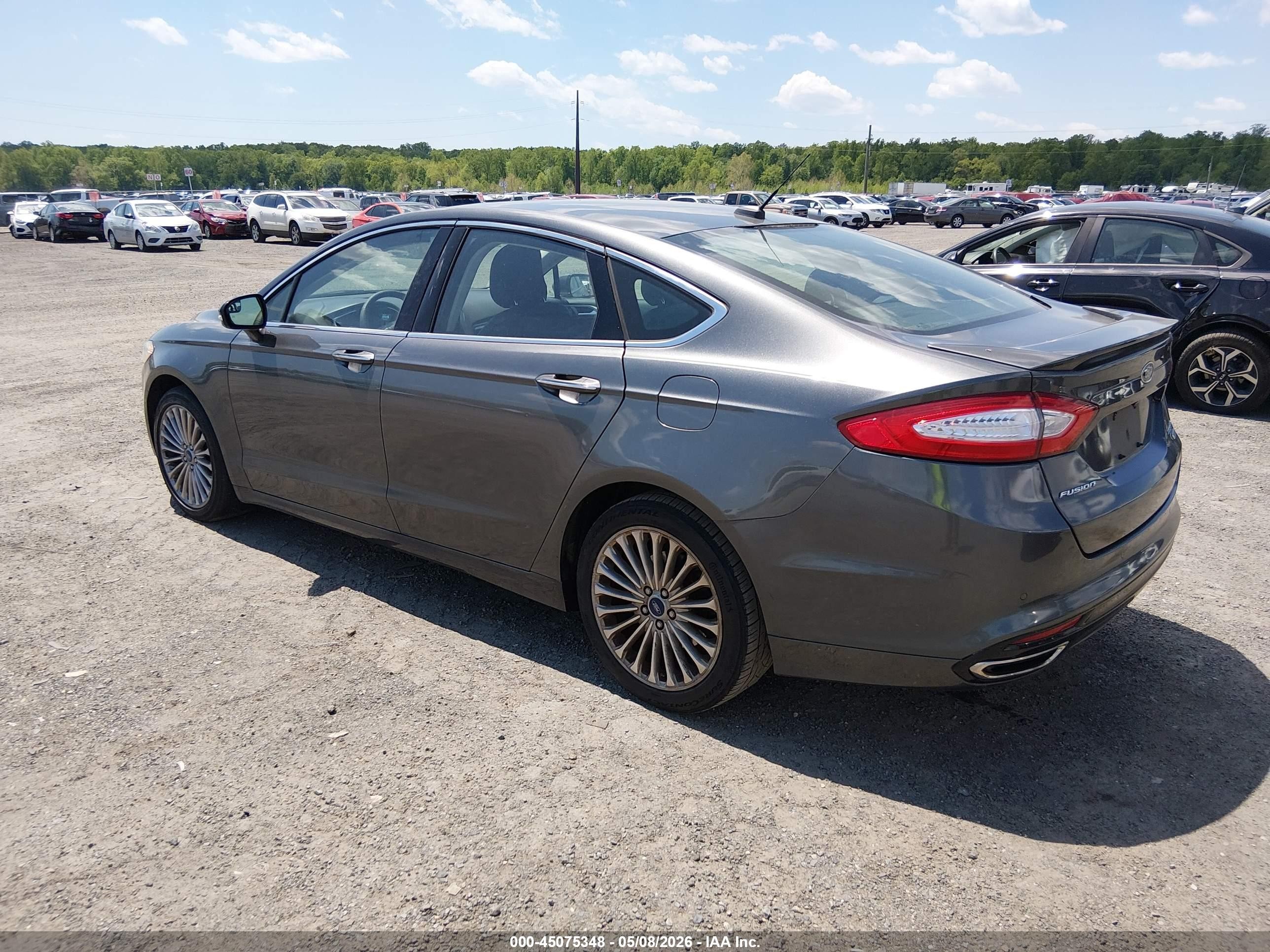 2015 Ford Fusion Titanium Серый vin: 3FA6P0K94FR156719
