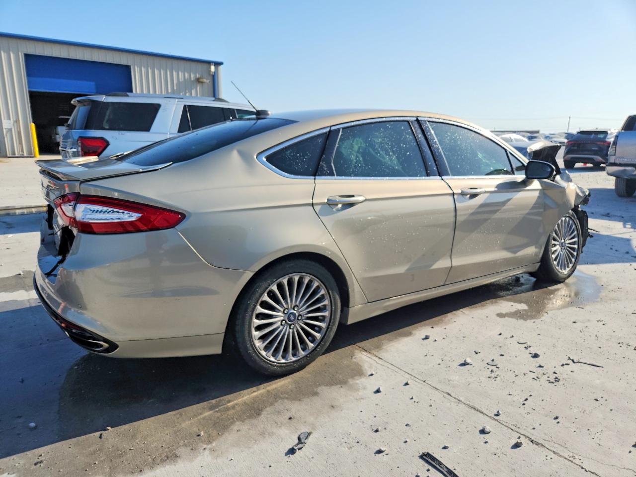 2015 Ford Fusion Titanium Beige vin: 3FA6P0K94FR193396