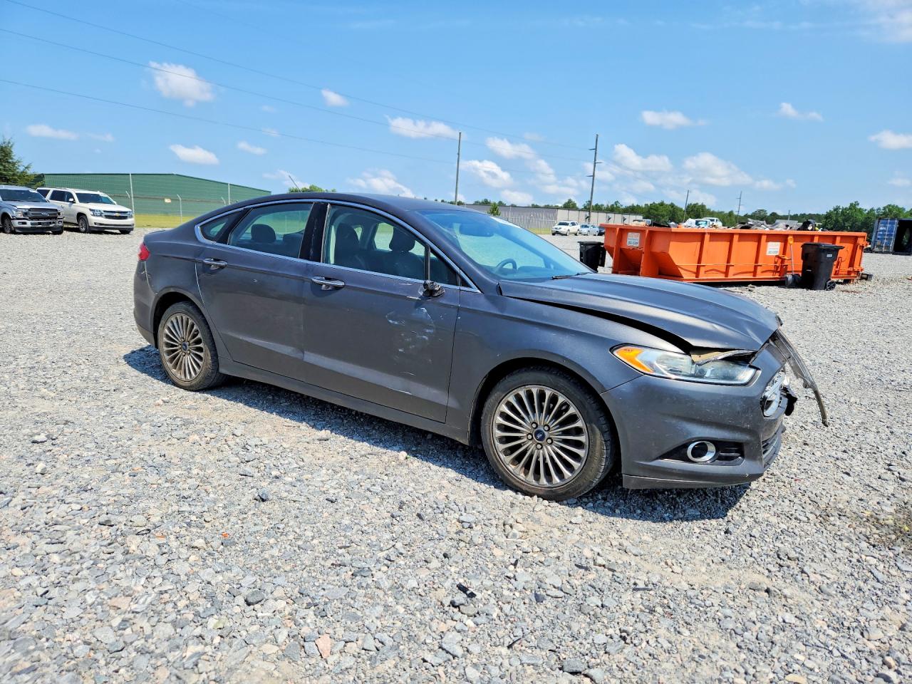 2015 Ford Fusion Titanium Серый vin: 3FA6P0K94FR309874