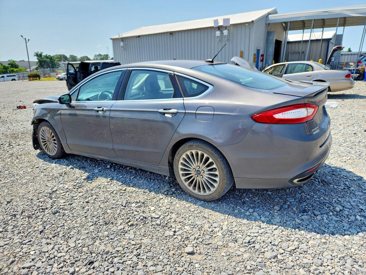 2015 Ford Fusion Titanium Серый vin: 3FA6P0K94FR309874