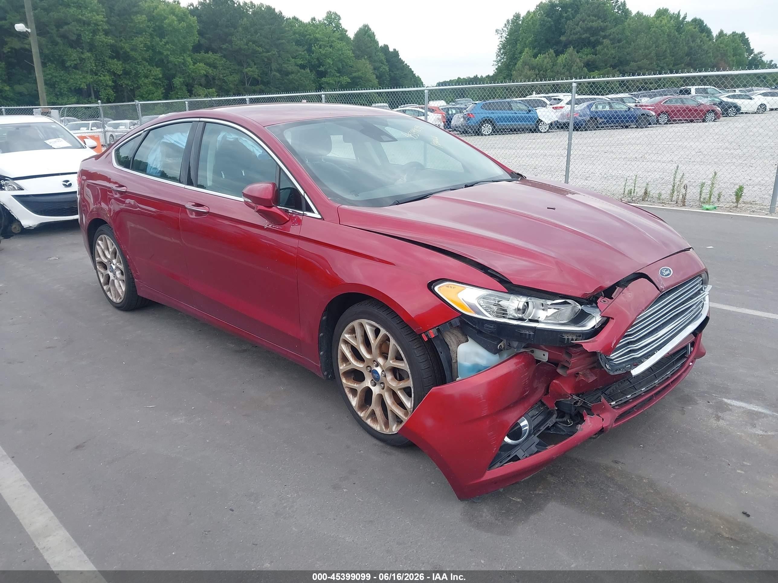 2013 Ford Fusion Titanium Red vin: 3FA6P0K95DR172179