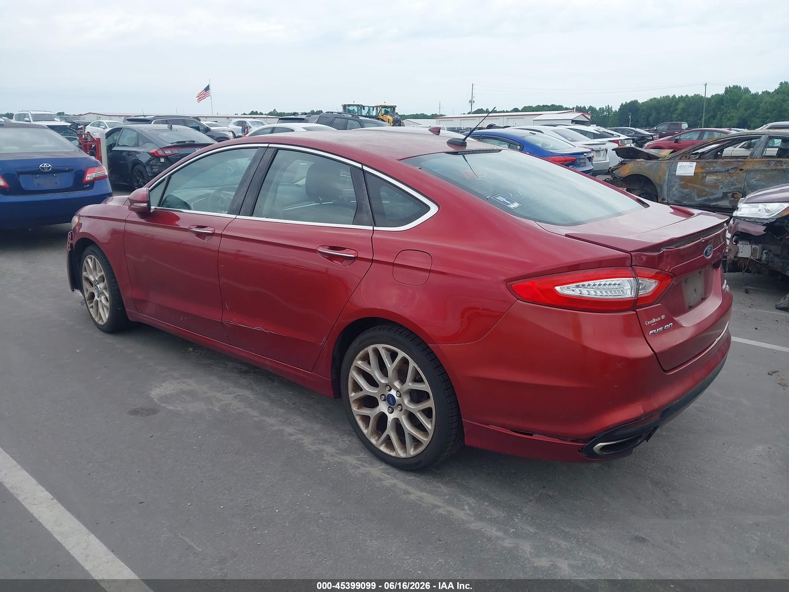2013 Ford Fusion Titanium Red vin: 3FA6P0K95DR172179