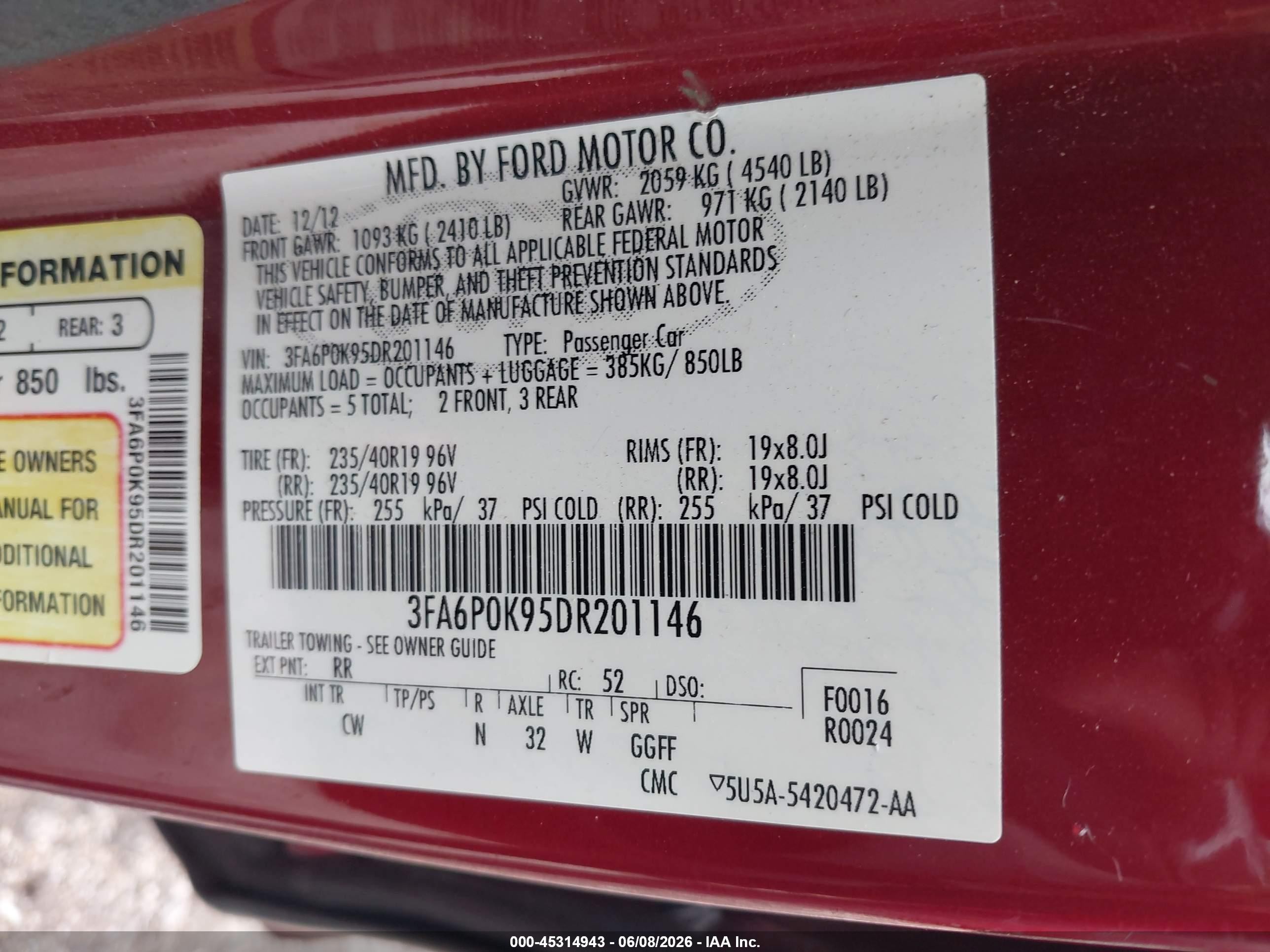 2013 Ford Fusion Titanium Maroon vin: 3FA6P0K95DR201146