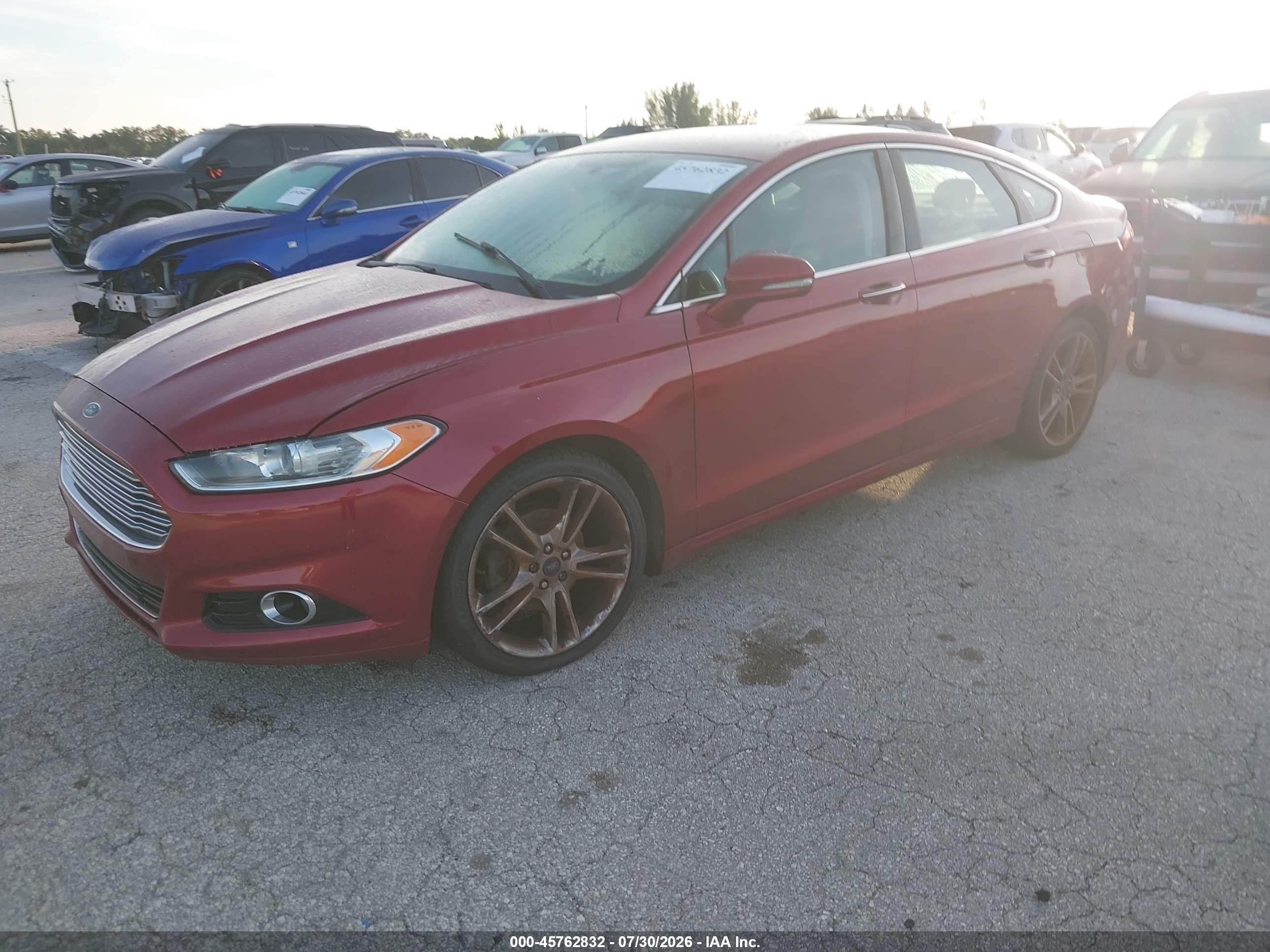 2014 Ford Fusion Titanium Red vin: 3FA6P0K95ER175715