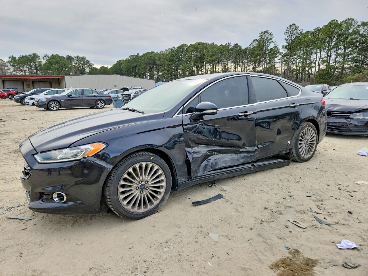 2014 Ford Fusion Titanium Black vin: 3FA6P0K95ER252731