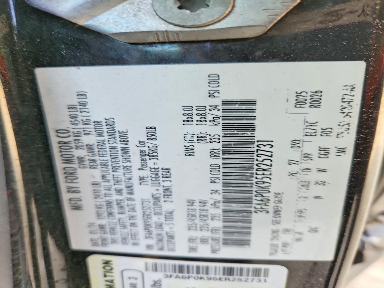 2014 Ford Fusion Titanium Black vin: 3FA6P0K95ER252731