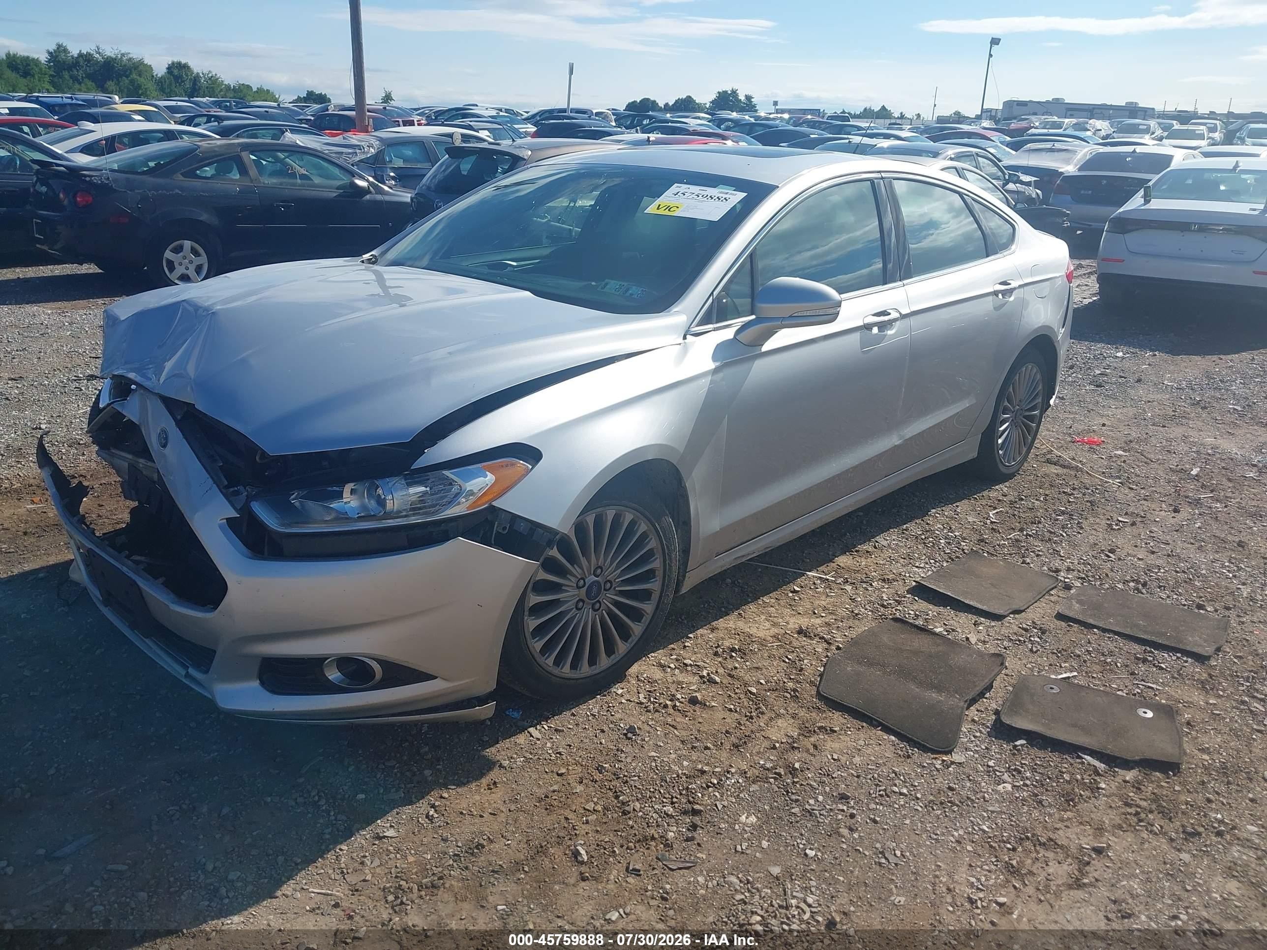 2015 Ford Fusion Titanium Серебряный vin: 3FA6P0K95FR162206