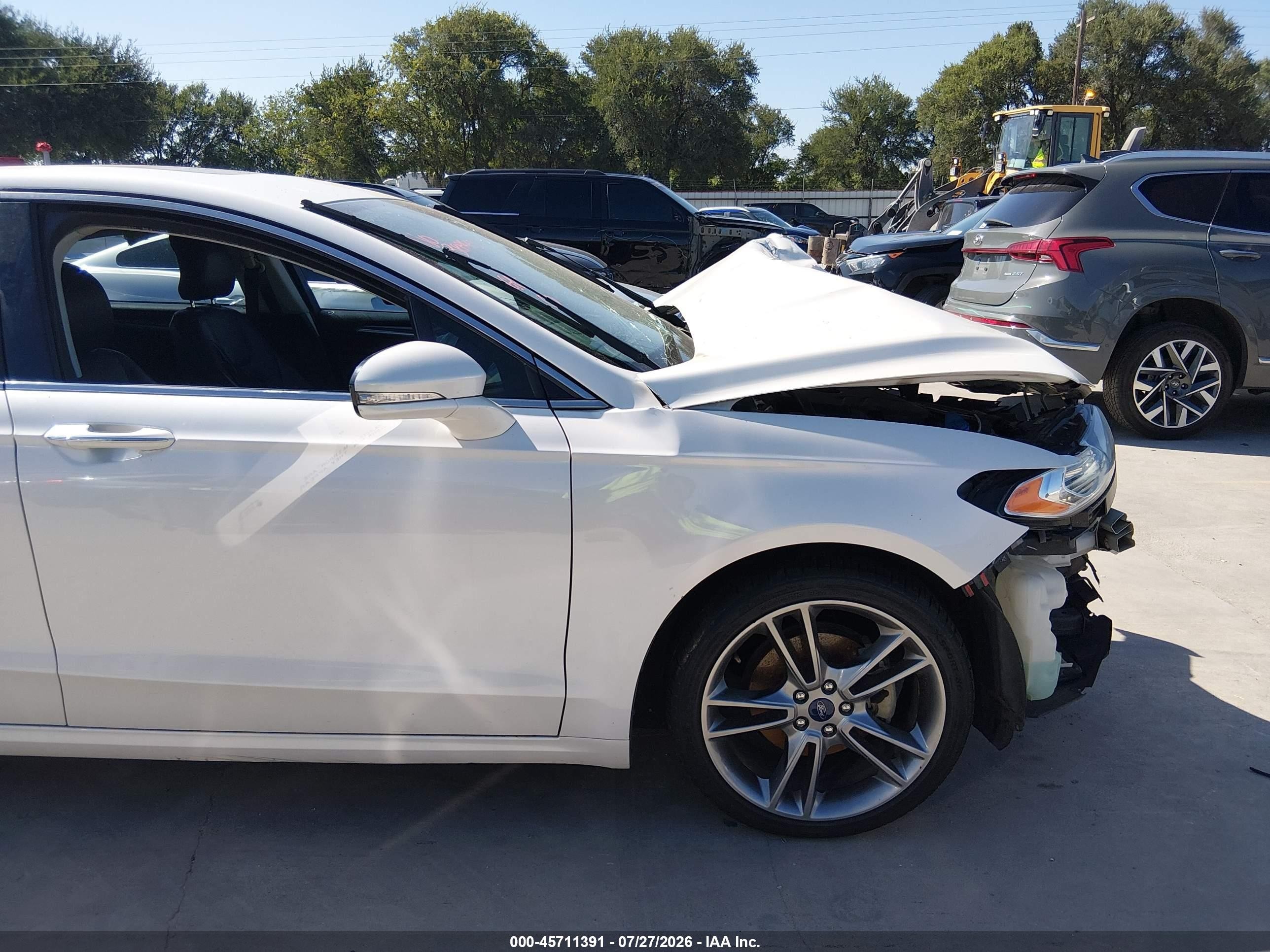 2015 Ford Fusion Titanium White vin: 3FA6P0K95FR213381