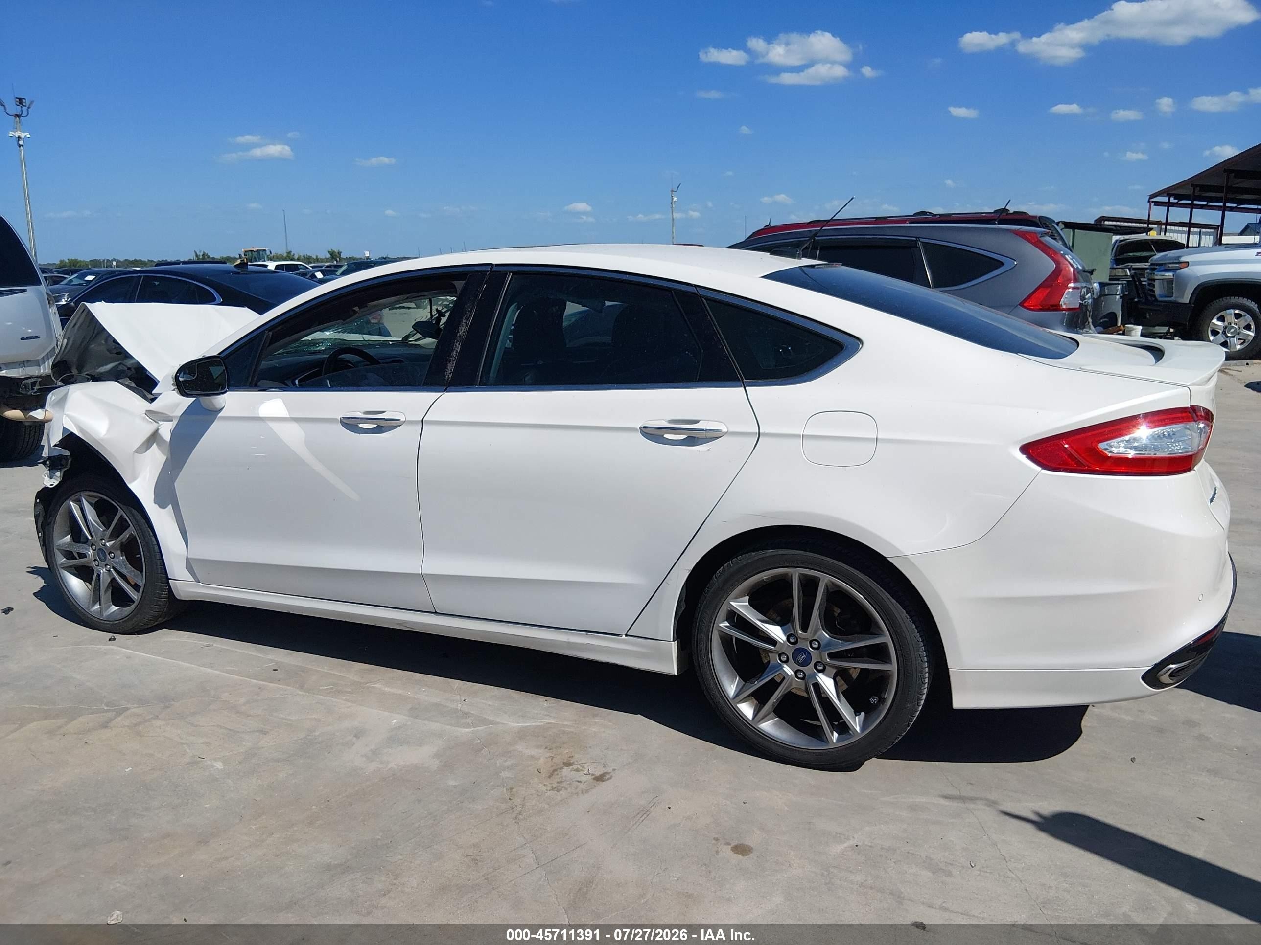 2015 Ford Fusion Titanium White vin: 3FA6P0K95FR213381
