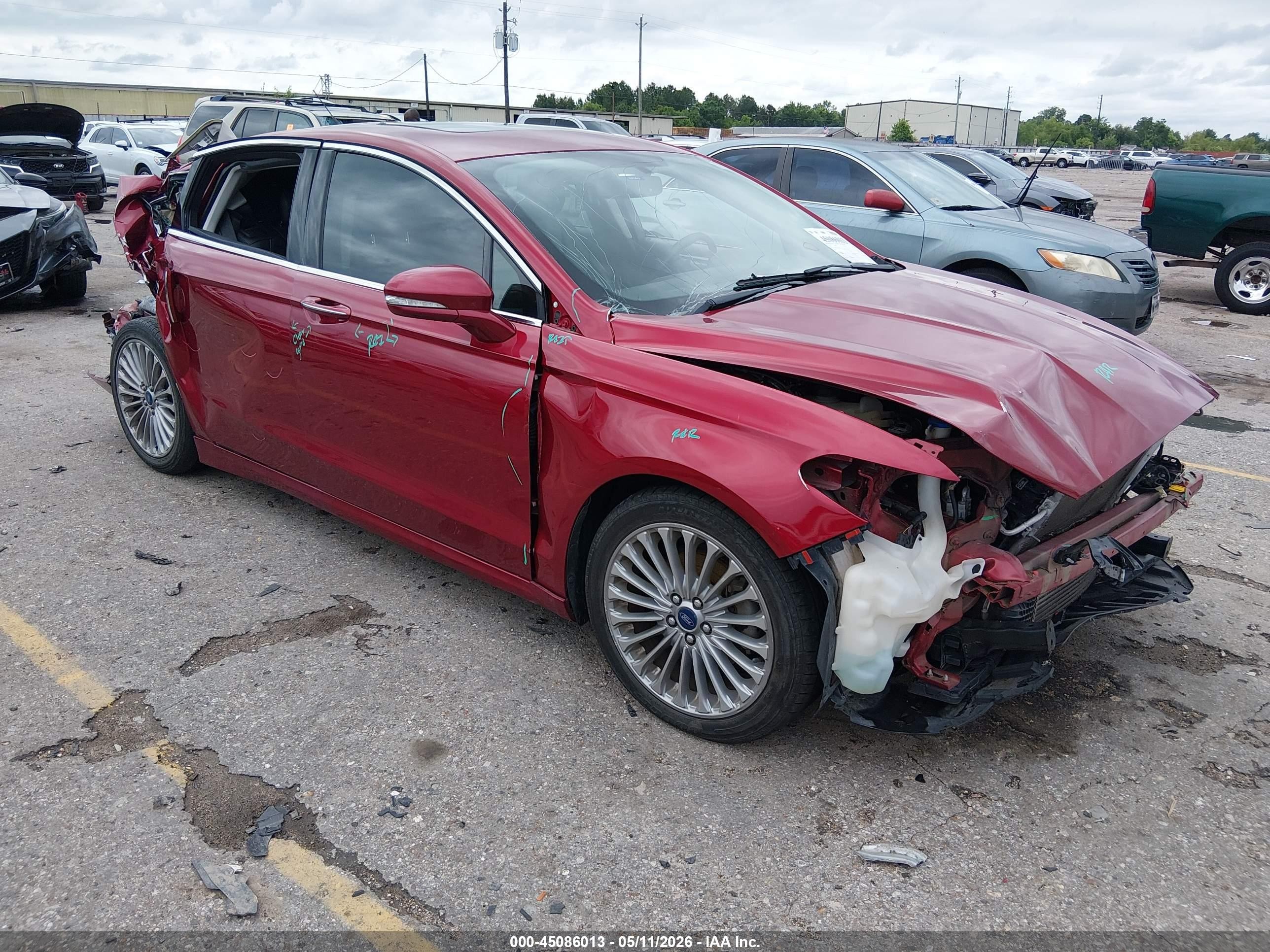 2015 Ford Fusion Titanium Red vin: 3FA6P0K95FR279204