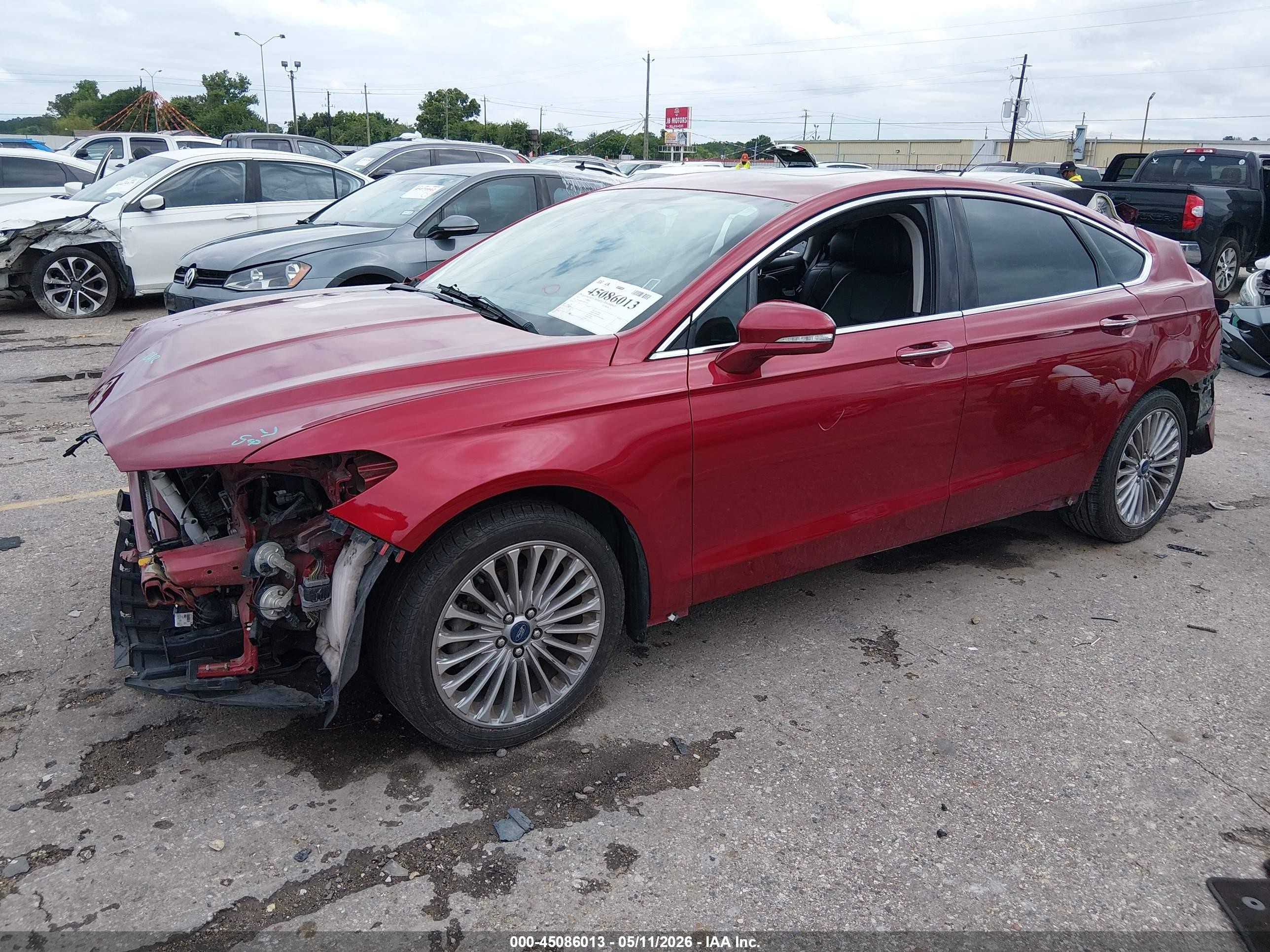2015 Ford Fusion Titanium Красный vin: 3FA6P0K95FR279204