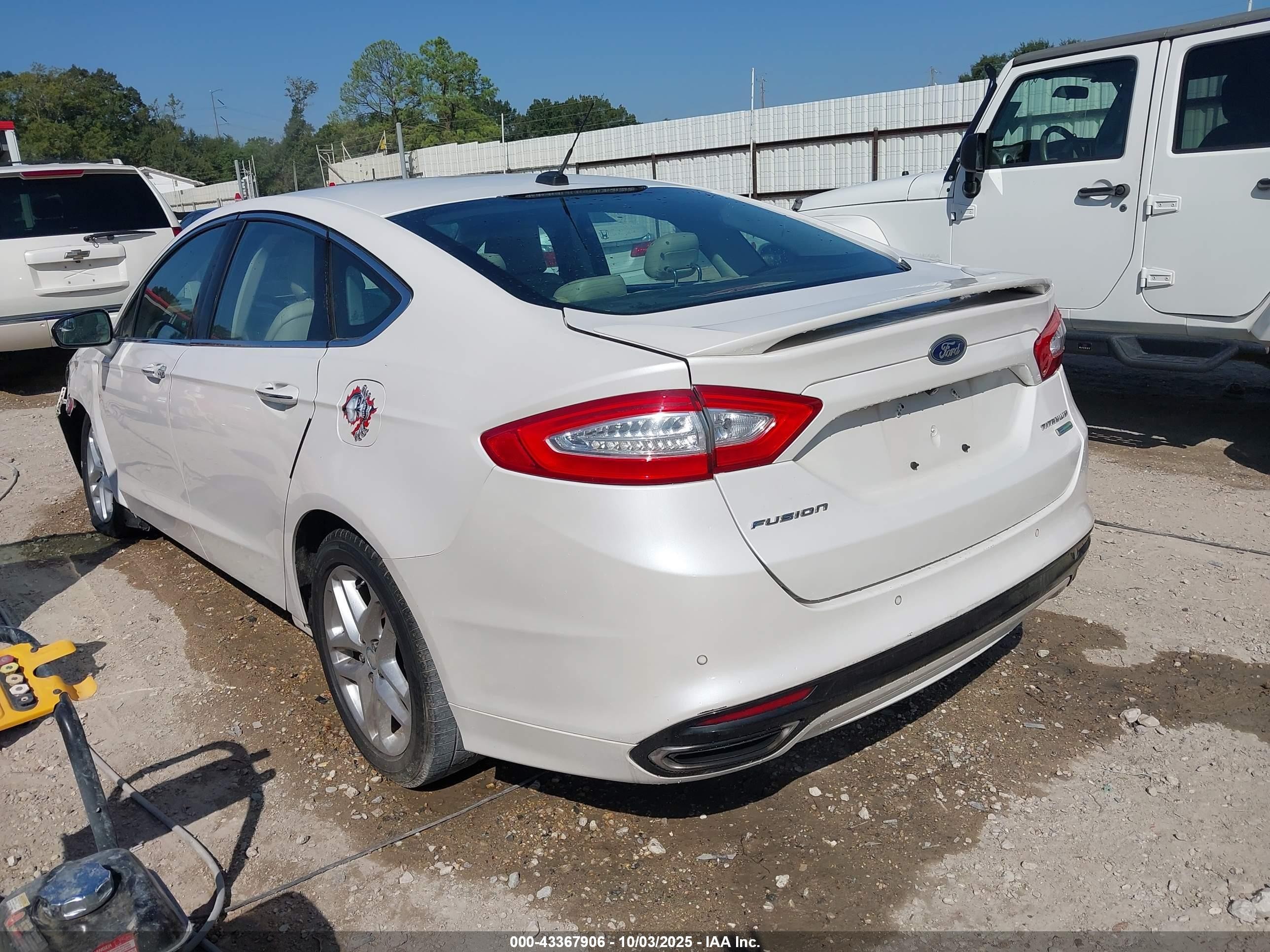 2015 Ford Fusion Titanium White vin: 3FA6P0K95FR307342