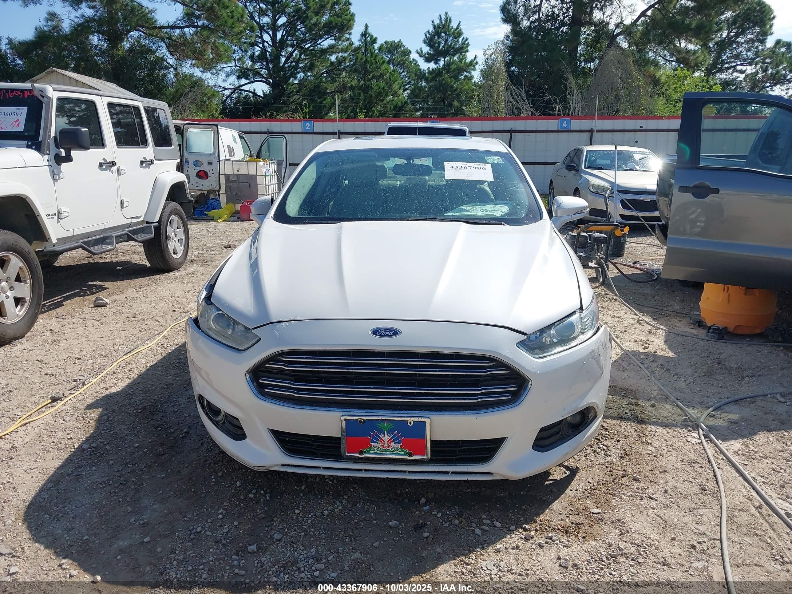 2015 Ford Fusion Titanium White vin: 3FA6P0K95FR307342