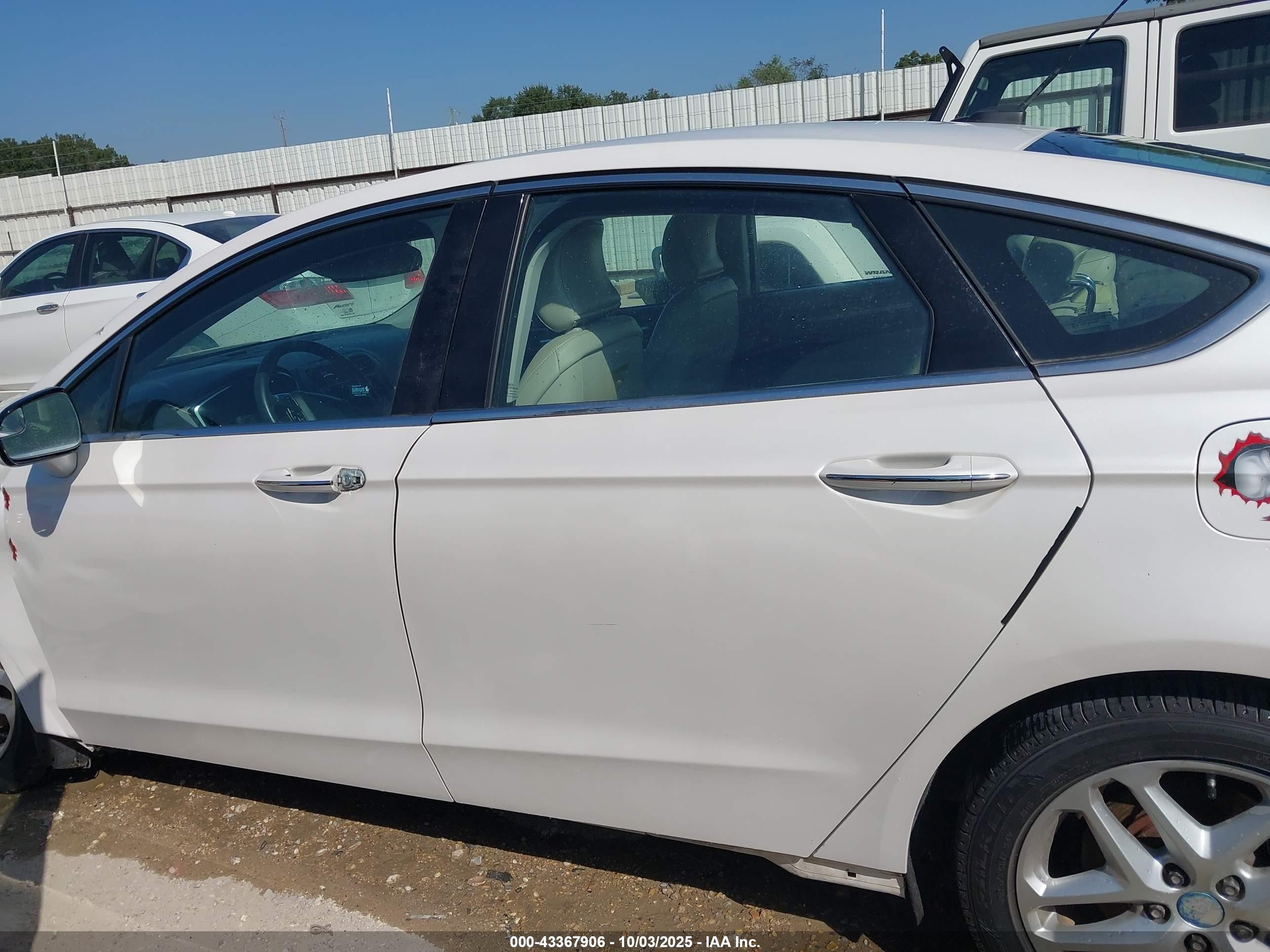 2015 Ford Fusion Titanium White vin: 3FA6P0K95FR307342
