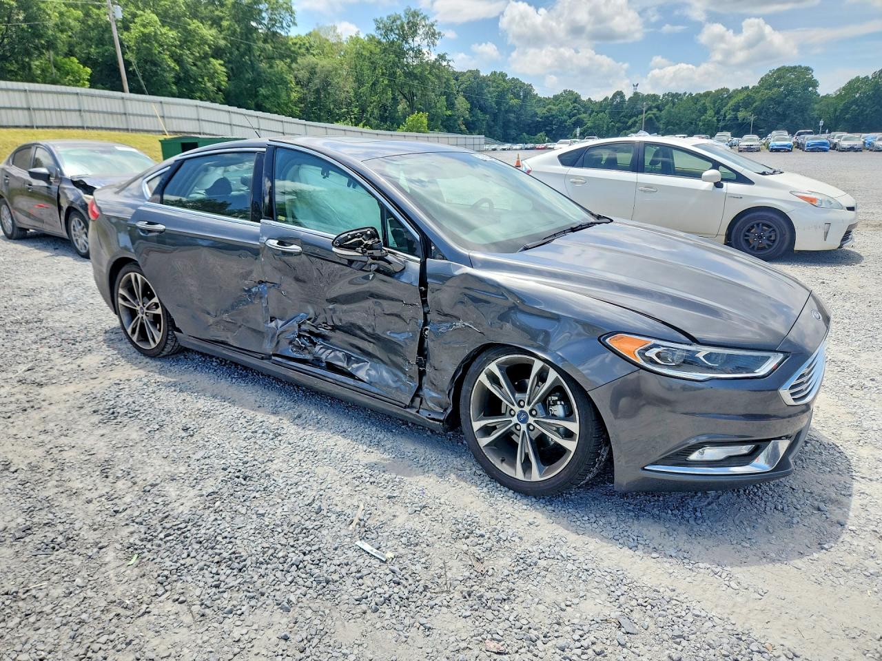 2017 Ford Fusion Titanium Gray vin: 3FA6P0K95HR351716
