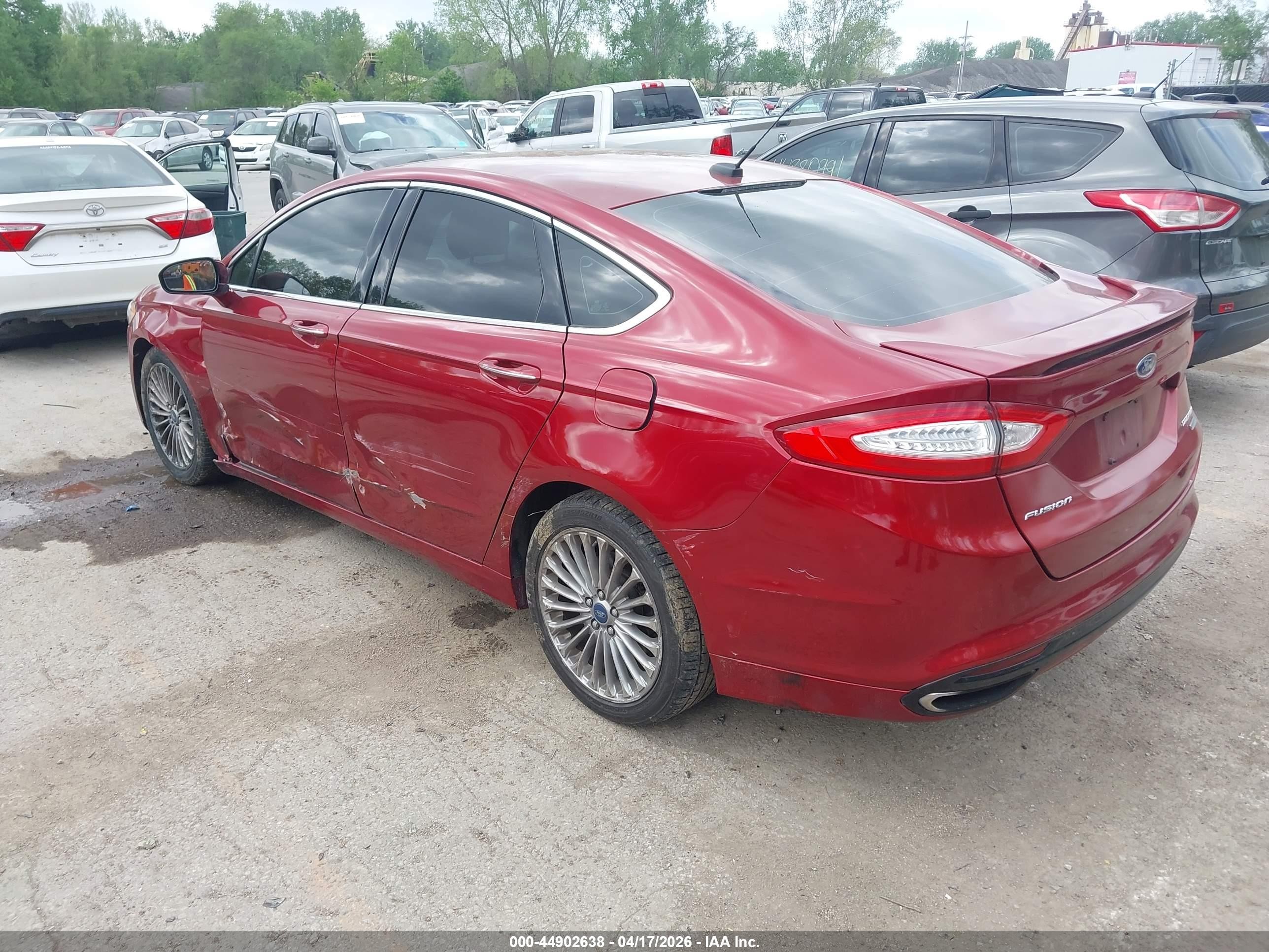 2013 Ford Fusion Titanium Red vin: 3FA6P0K96DR124139
