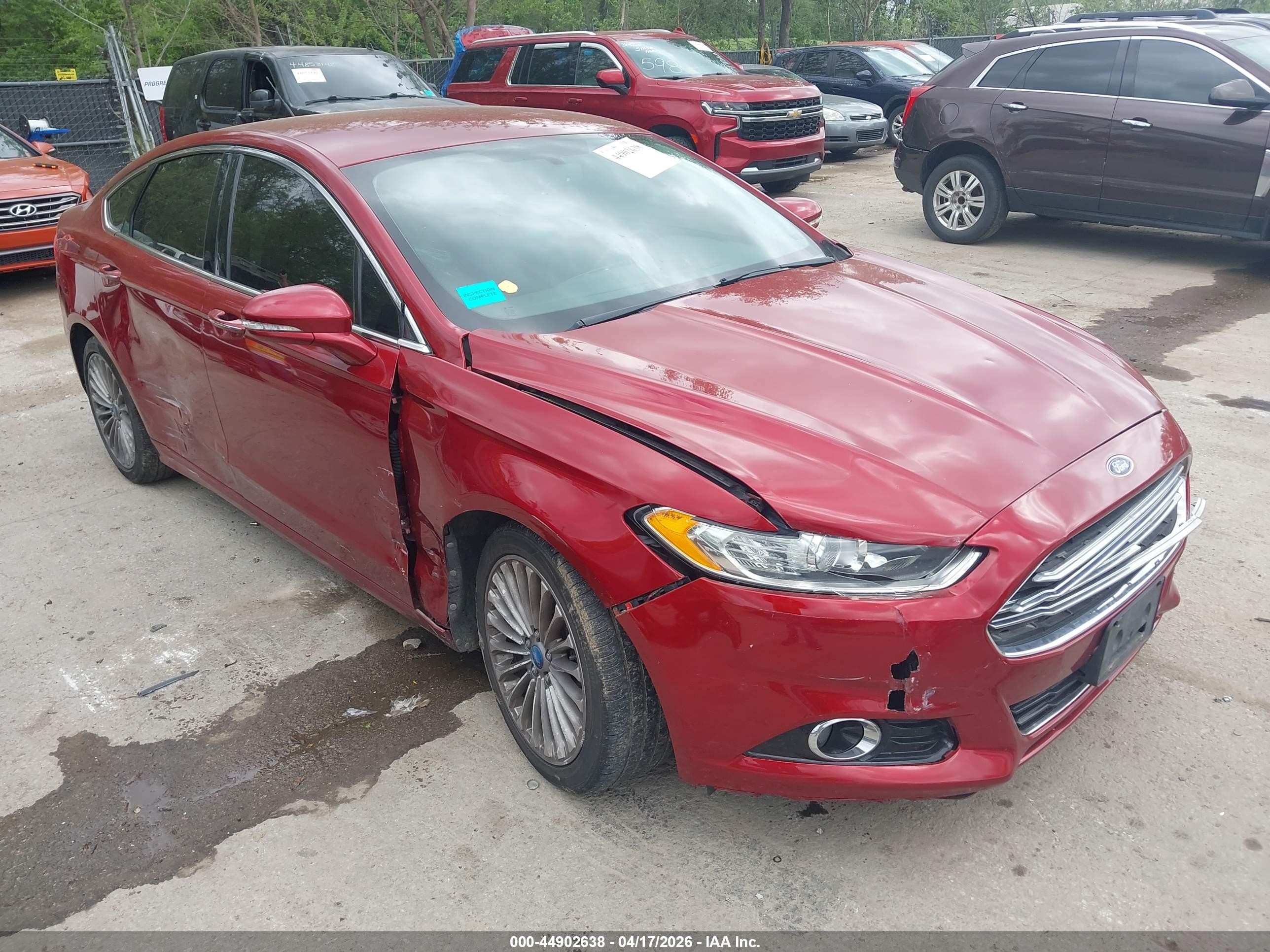 2013 Ford Fusion Titanium Red vin: 3FA6P0K96DR124139