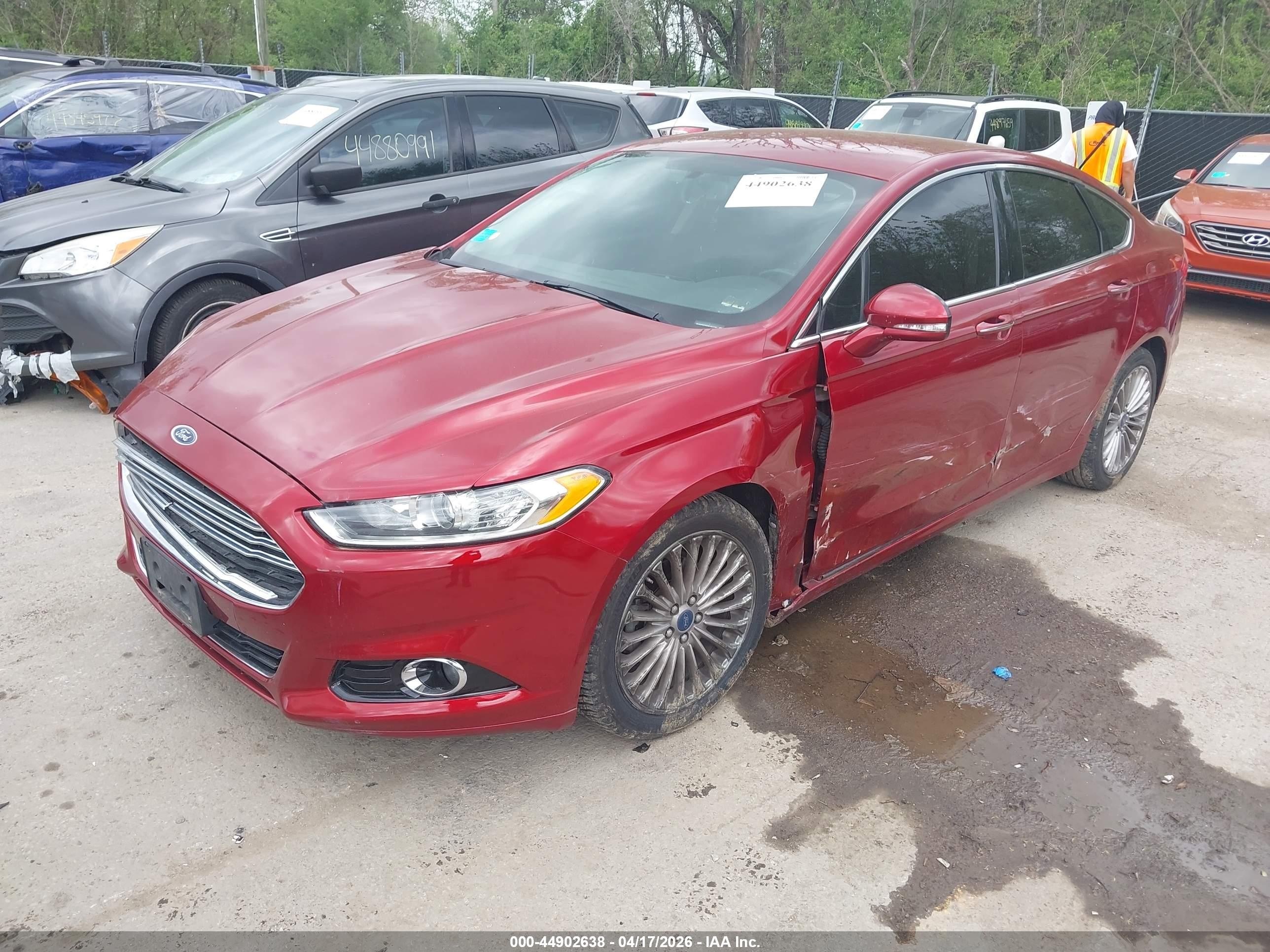 2013 Ford Fusion Titanium Red vin: 3FA6P0K96DR124139