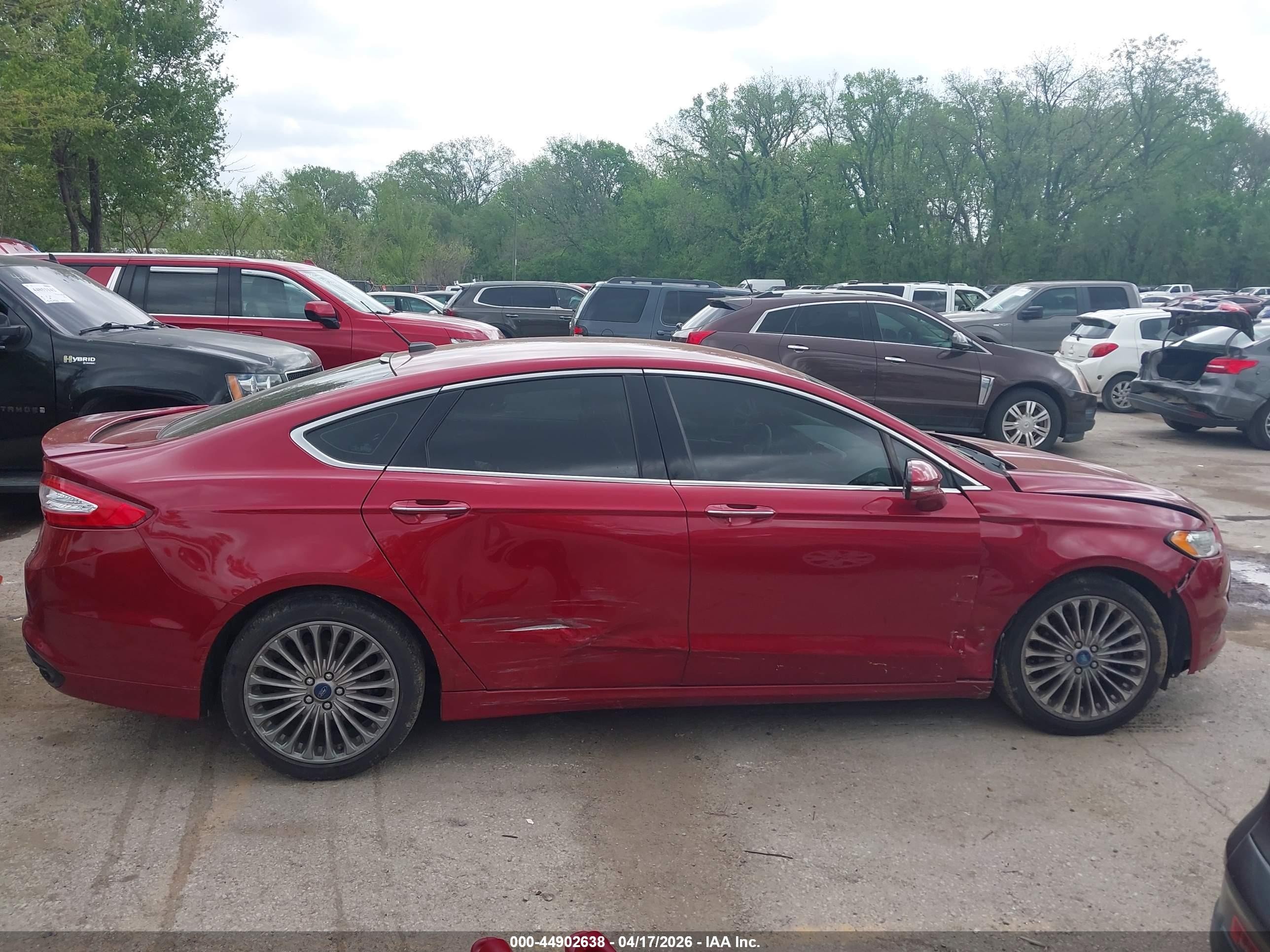2013 Ford Fusion Titanium Red vin: 3FA6P0K96DR124139