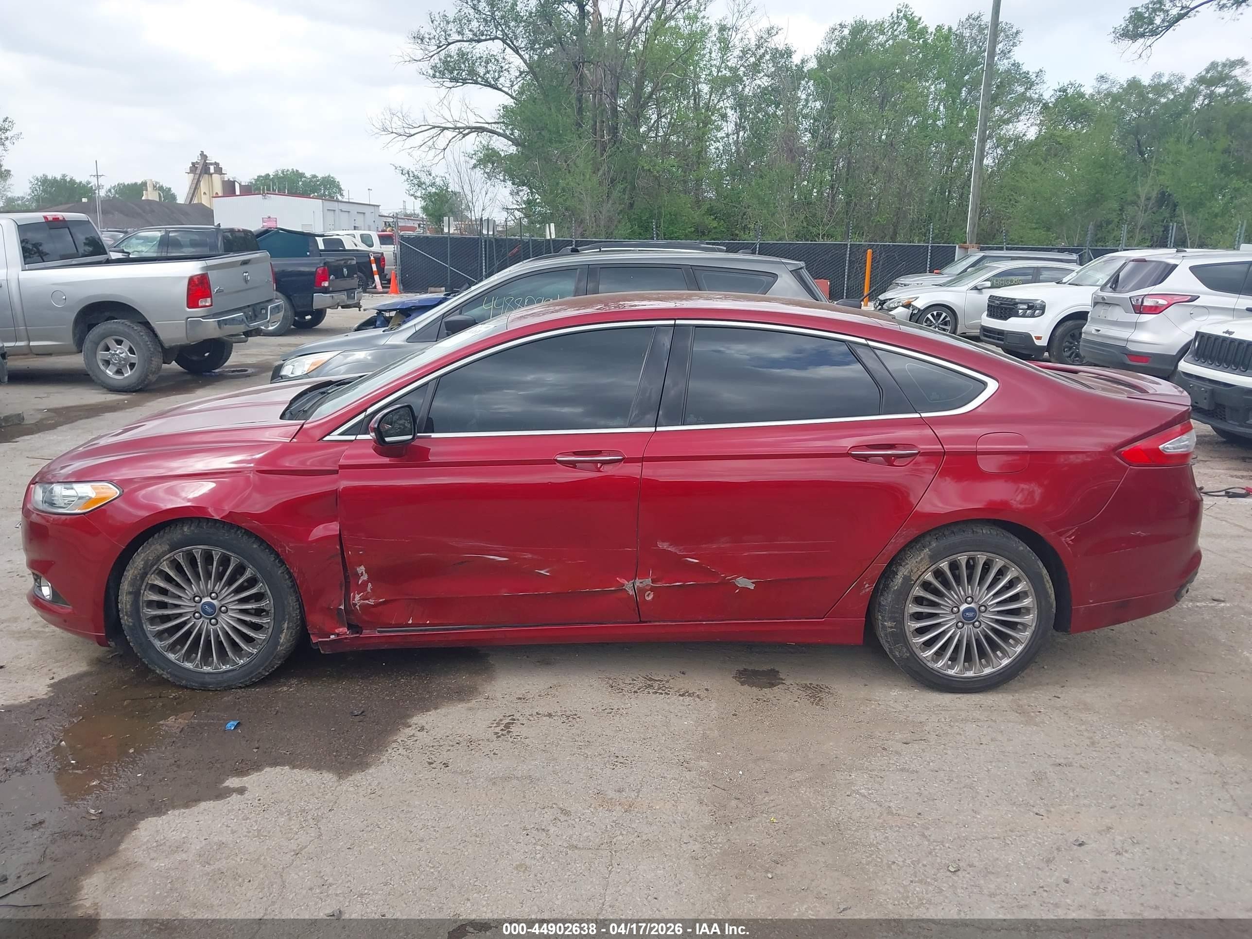 2013 Ford Fusion Titanium Red vin: 3FA6P0K96DR124139