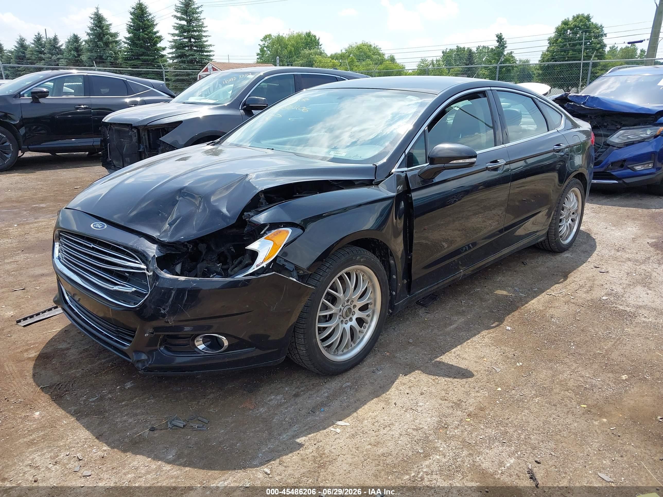 2013 Ford Fusion Titanium Black vin: 3FA6P0K96DR124609