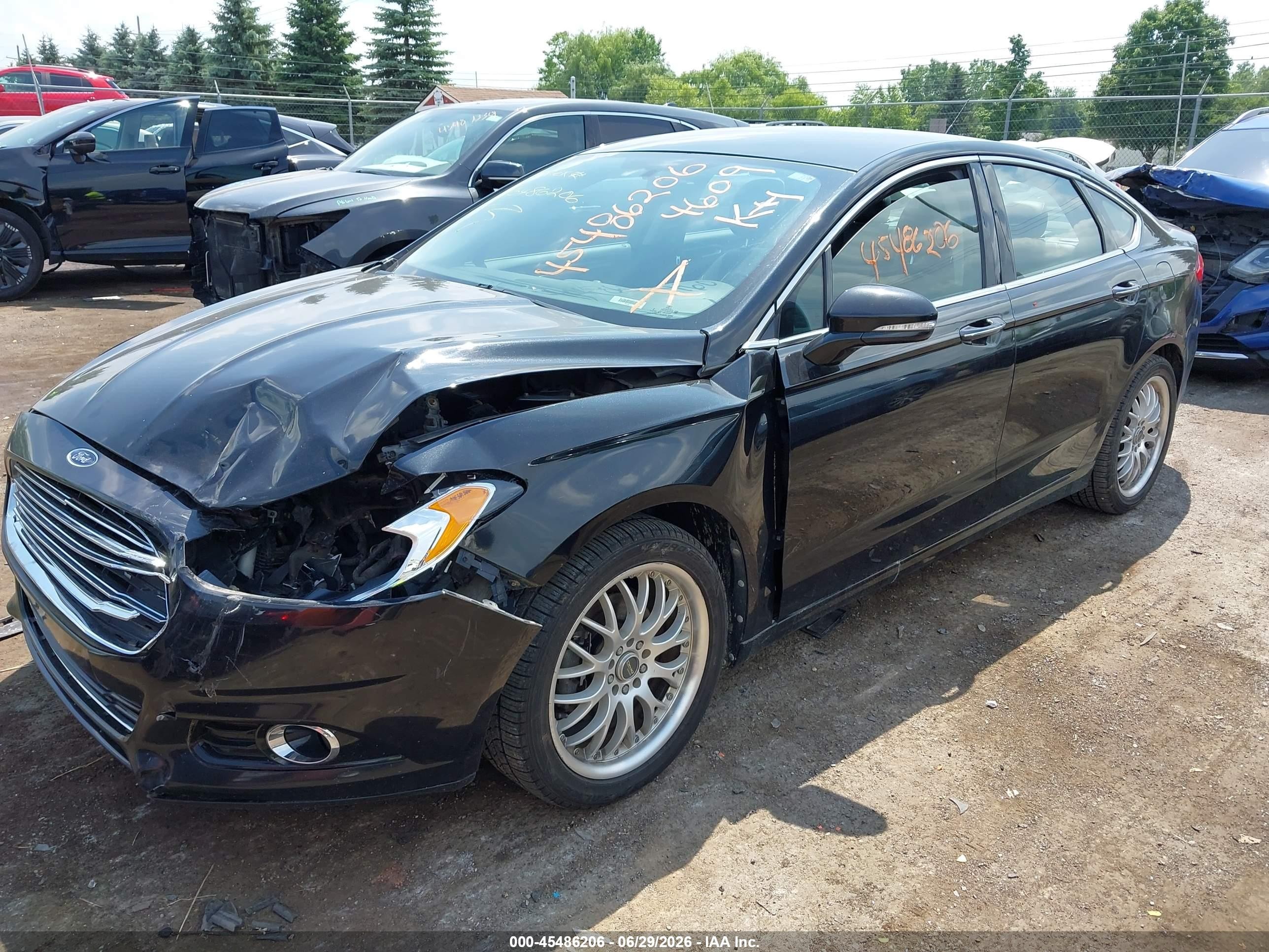 2013 Ford Fusion Titanium Black vin: 3FA6P0K96DR124609