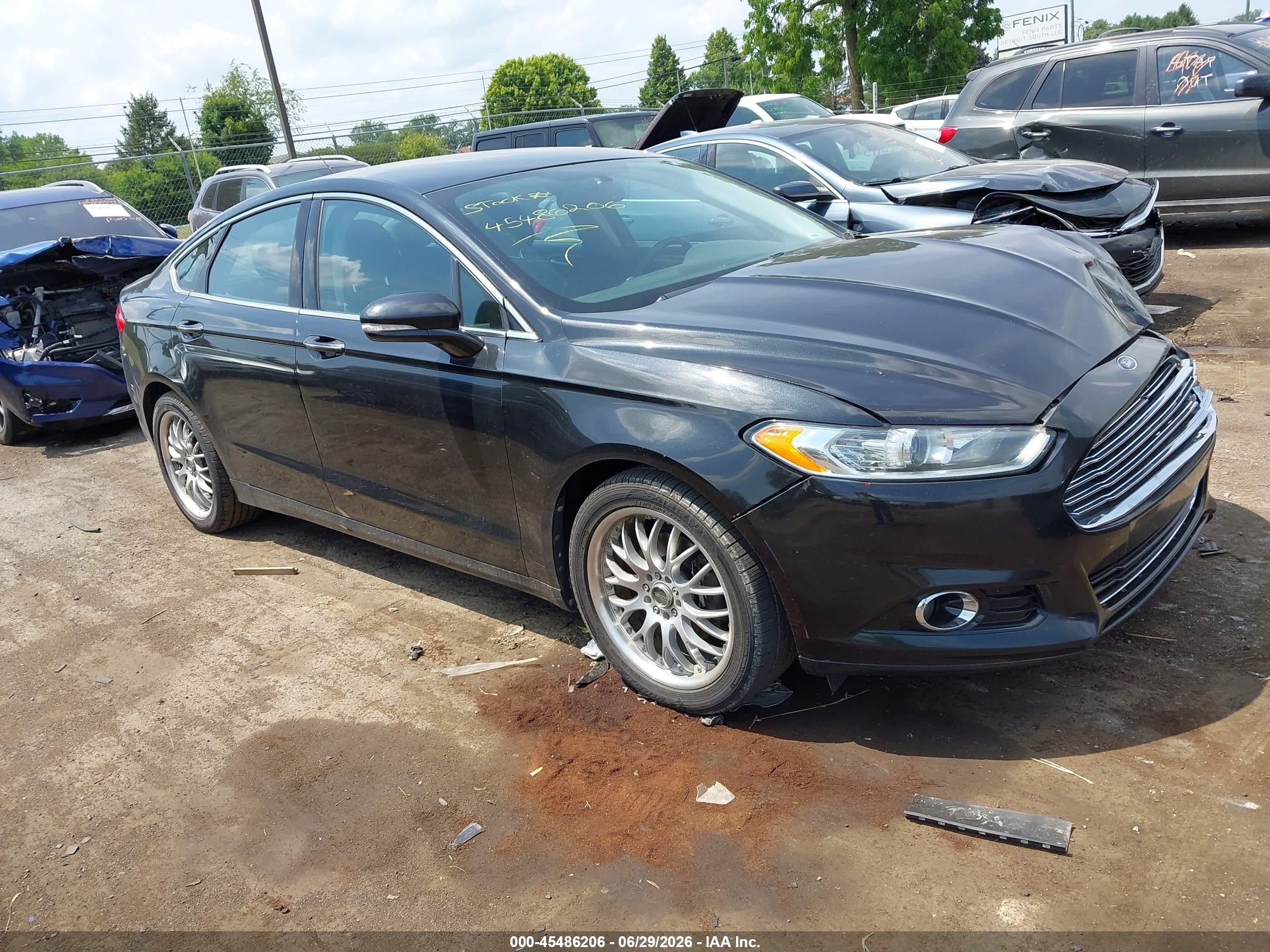 2013 Ford Fusion Titanium Black vin: 3FA6P0K96DR124609
