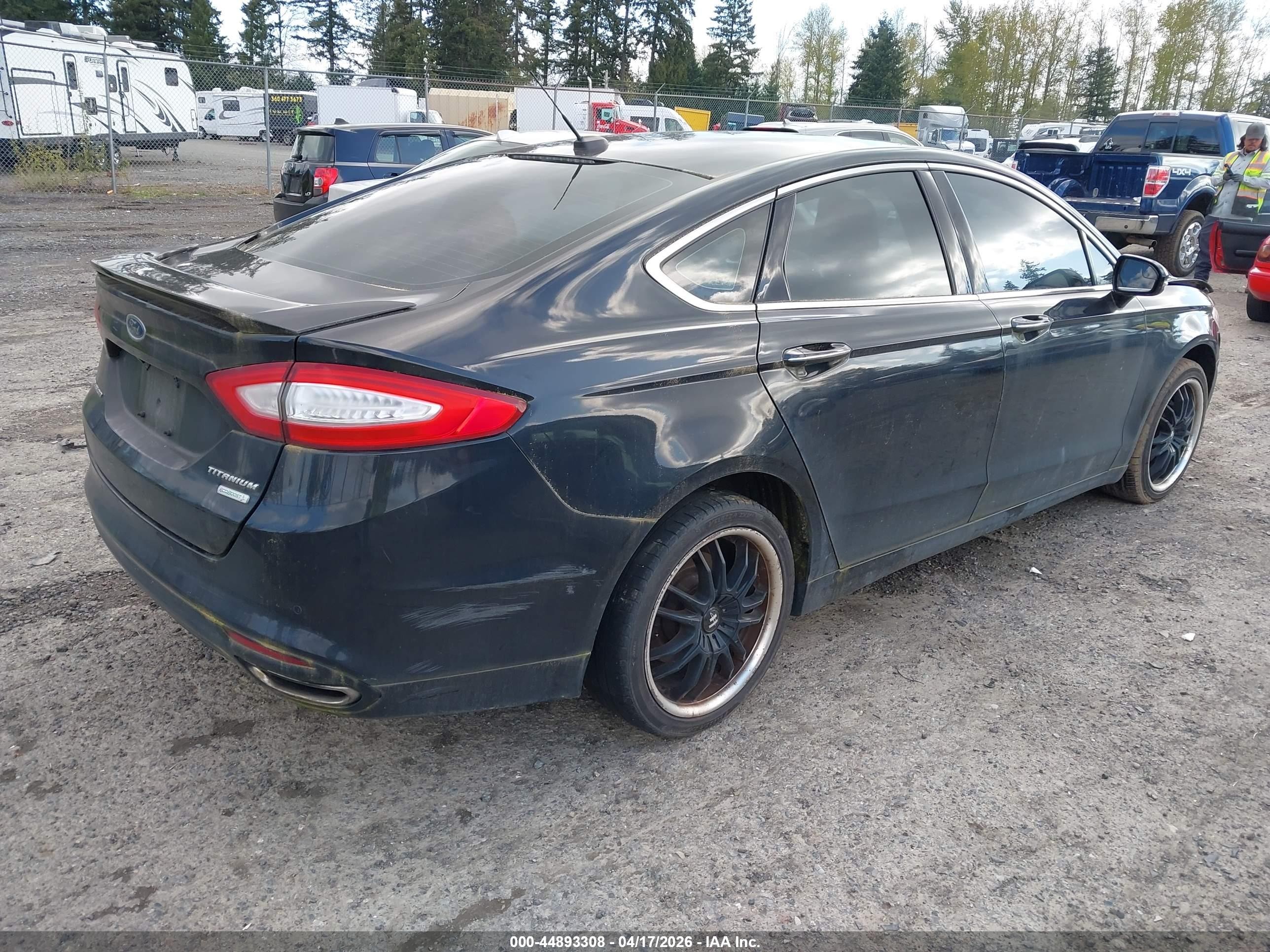 2013 Ford Fusion Titanium Черный vin: 3FA6P0K96DR128885