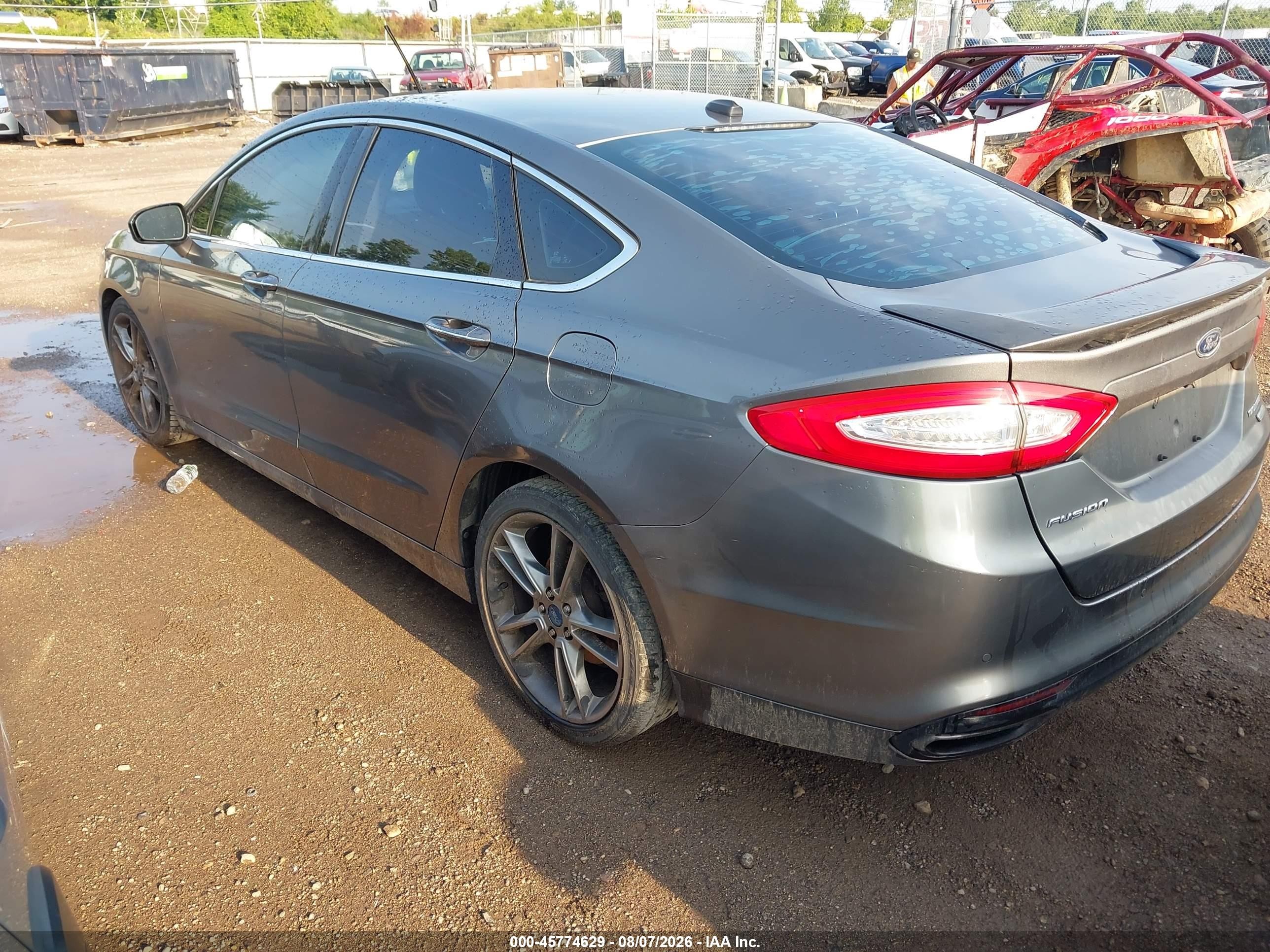 2013 Ford Fusion Titanium Серый vin: 3FA6P0K96DR134721